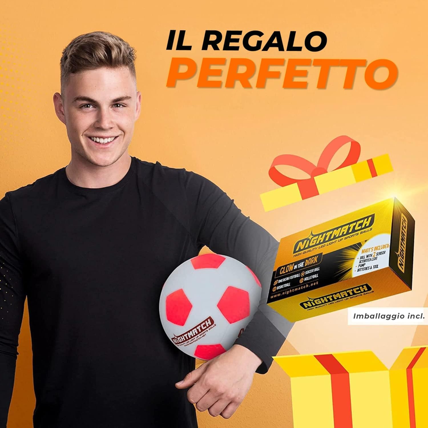 Nightmatch Pallone da Calcio Luminoso Impermeabile Taglia 5 - immagine 4