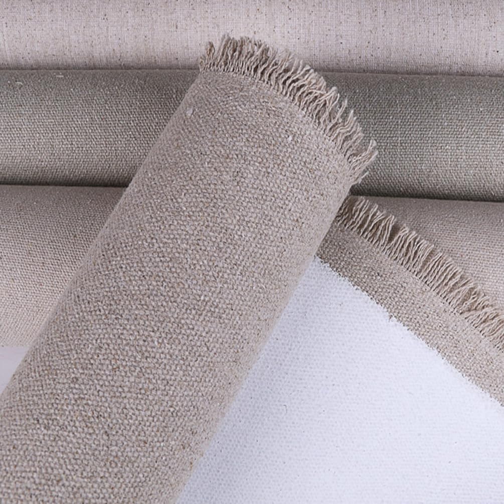 TOUROCMONT Tela su rotolo di lino, 587 g/m², larghezza 80 cm, rotolo di tela 3 m