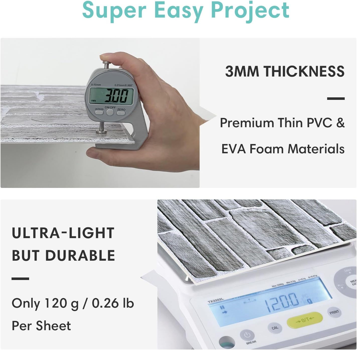 Commomy Pannelli Murali 3D Adesivi Mattone (12 pz) - immagine 4