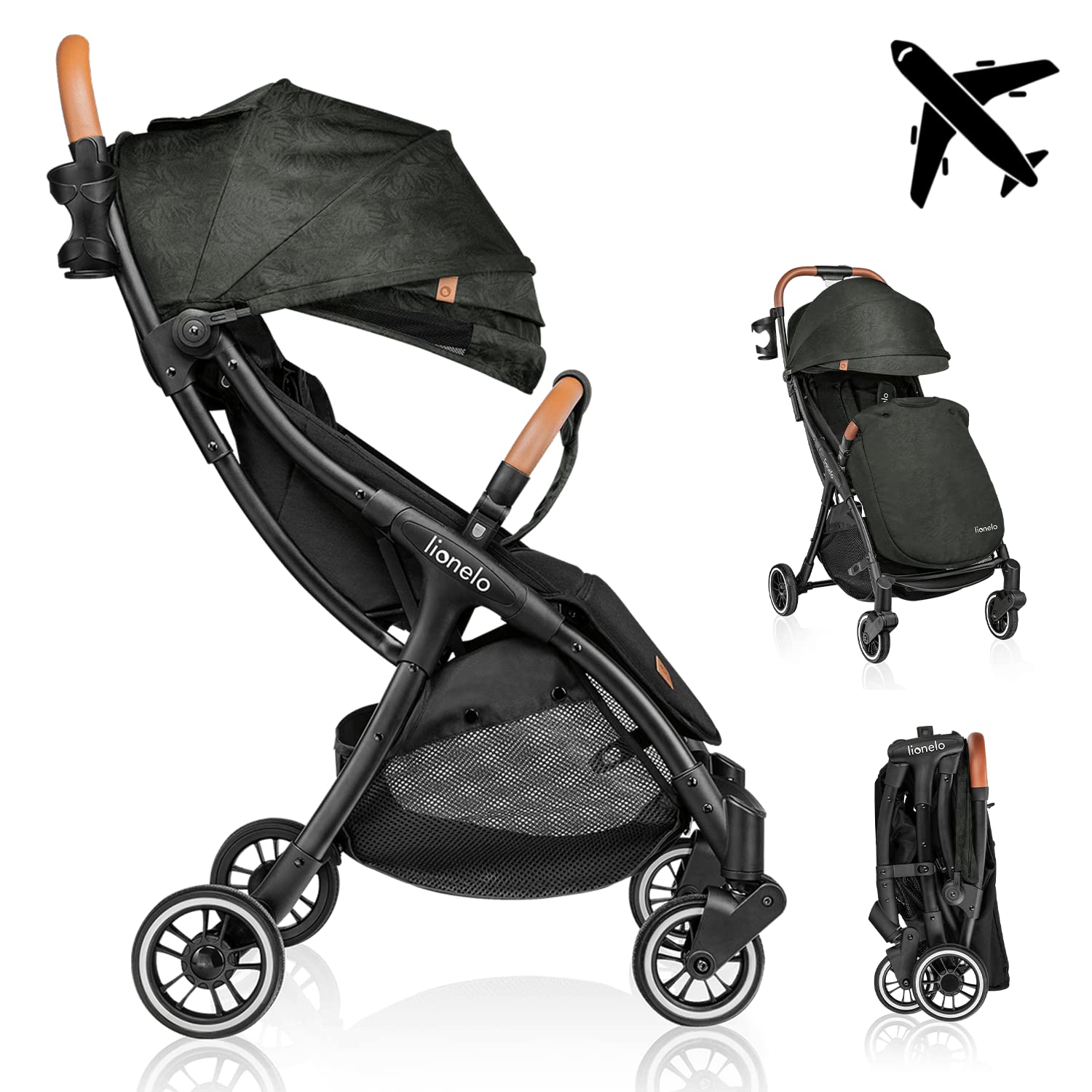 Lionelo Julie One - Passeggino Leggero Pieghevole 0-22kg, Verde