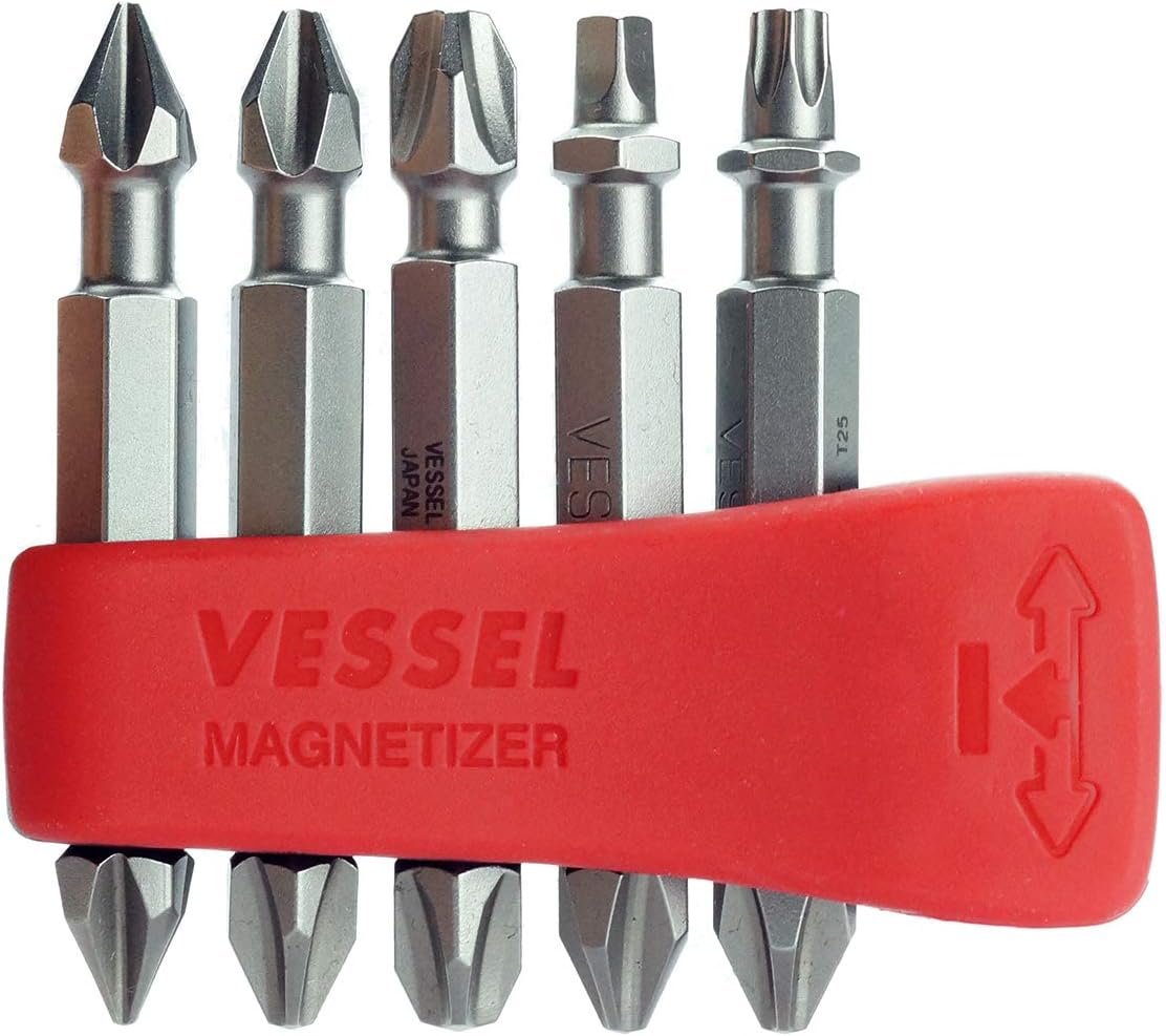 VESSEL EDEPH50K001 - Set di 5 punte Neck Torsion PH1, PH2, PH3, SQ2, T25, 50 mm