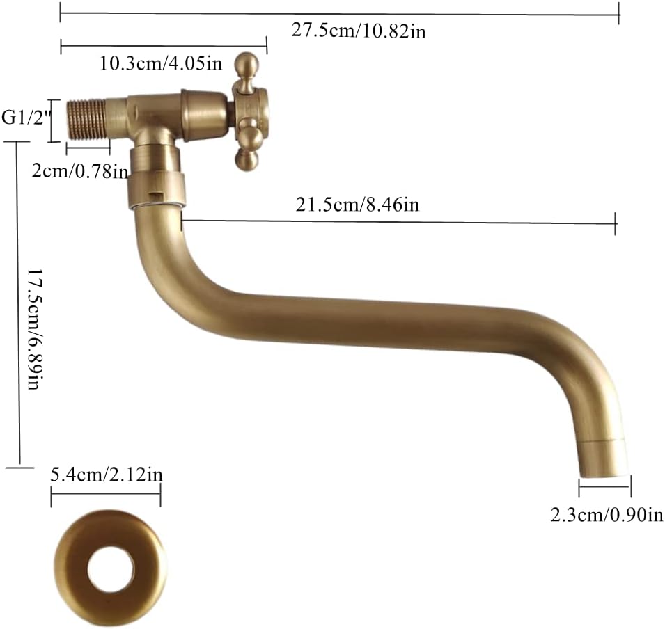 Kopyfantap Rubinetto Giardino Ottone Anticato G1/2 - immagine 2