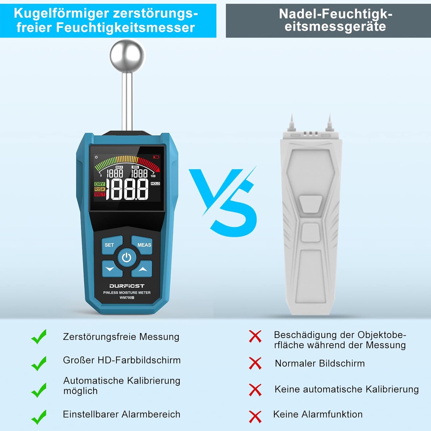 Durficst Misuratore Umidità Legno Professionale - immagine 6