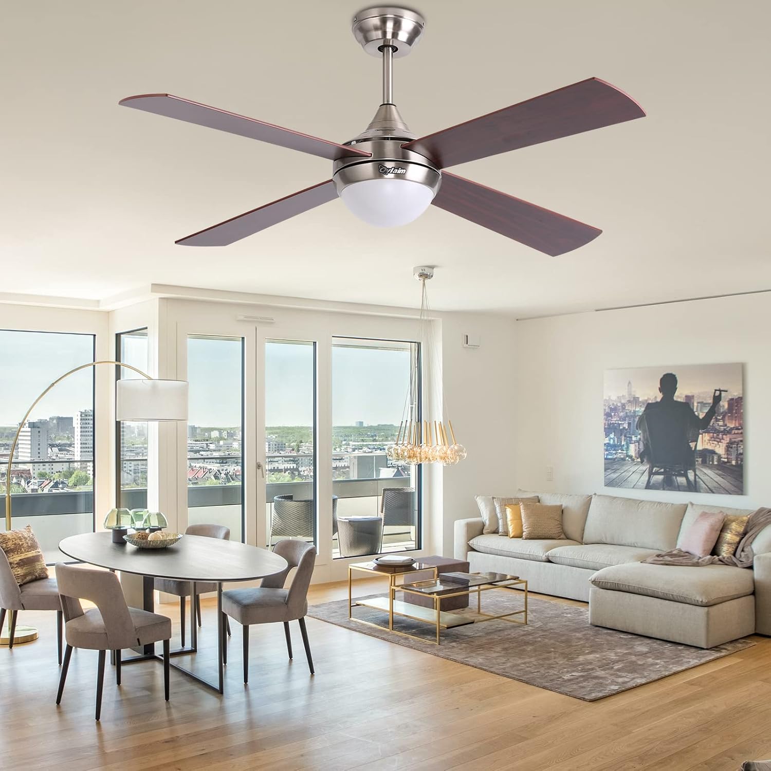 Ovlaim - Ventilatore da Soffitto 122cm con Luci e Telecomando - immagine 7