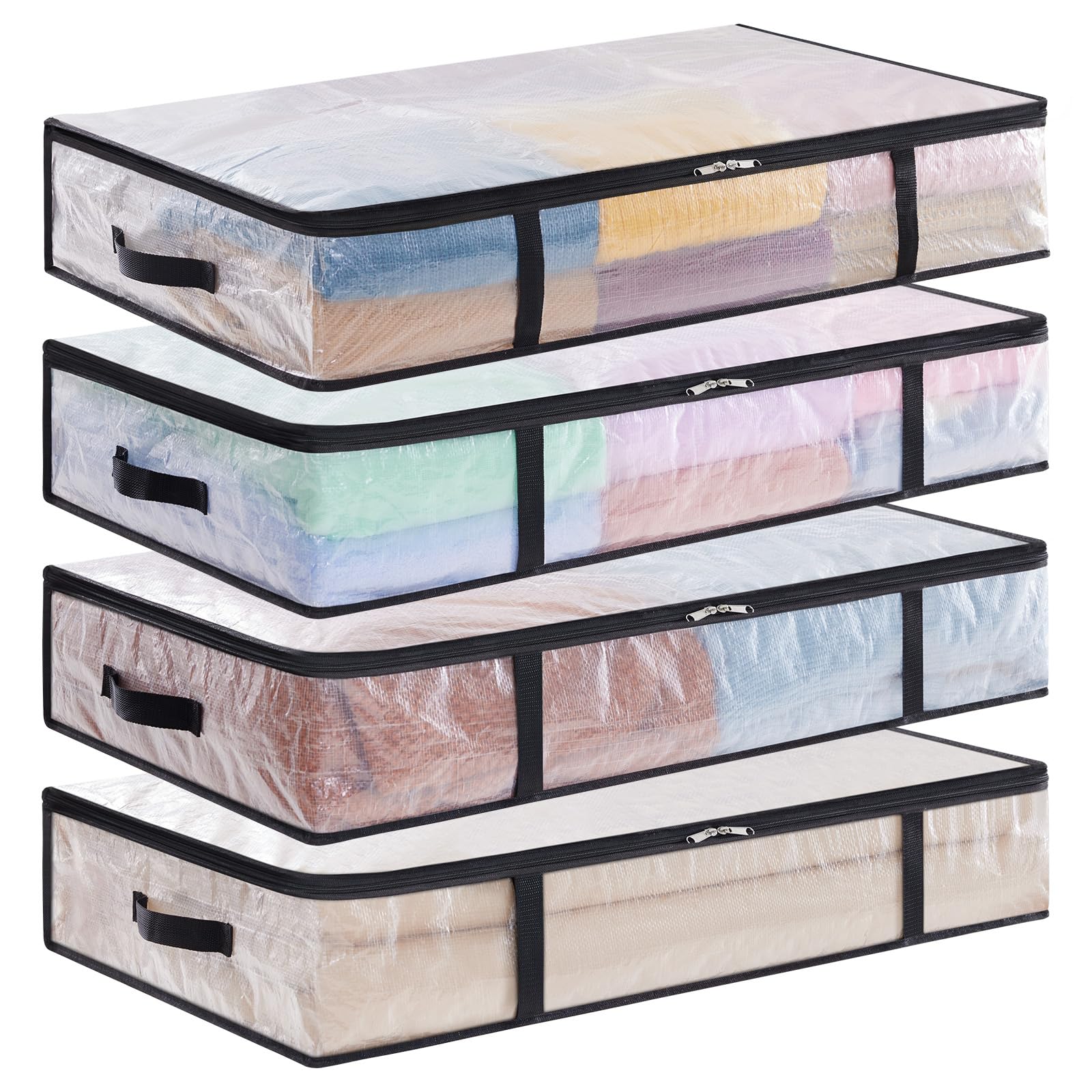 Lifewit 4 Scatole per Vestiti Trasparente 60L