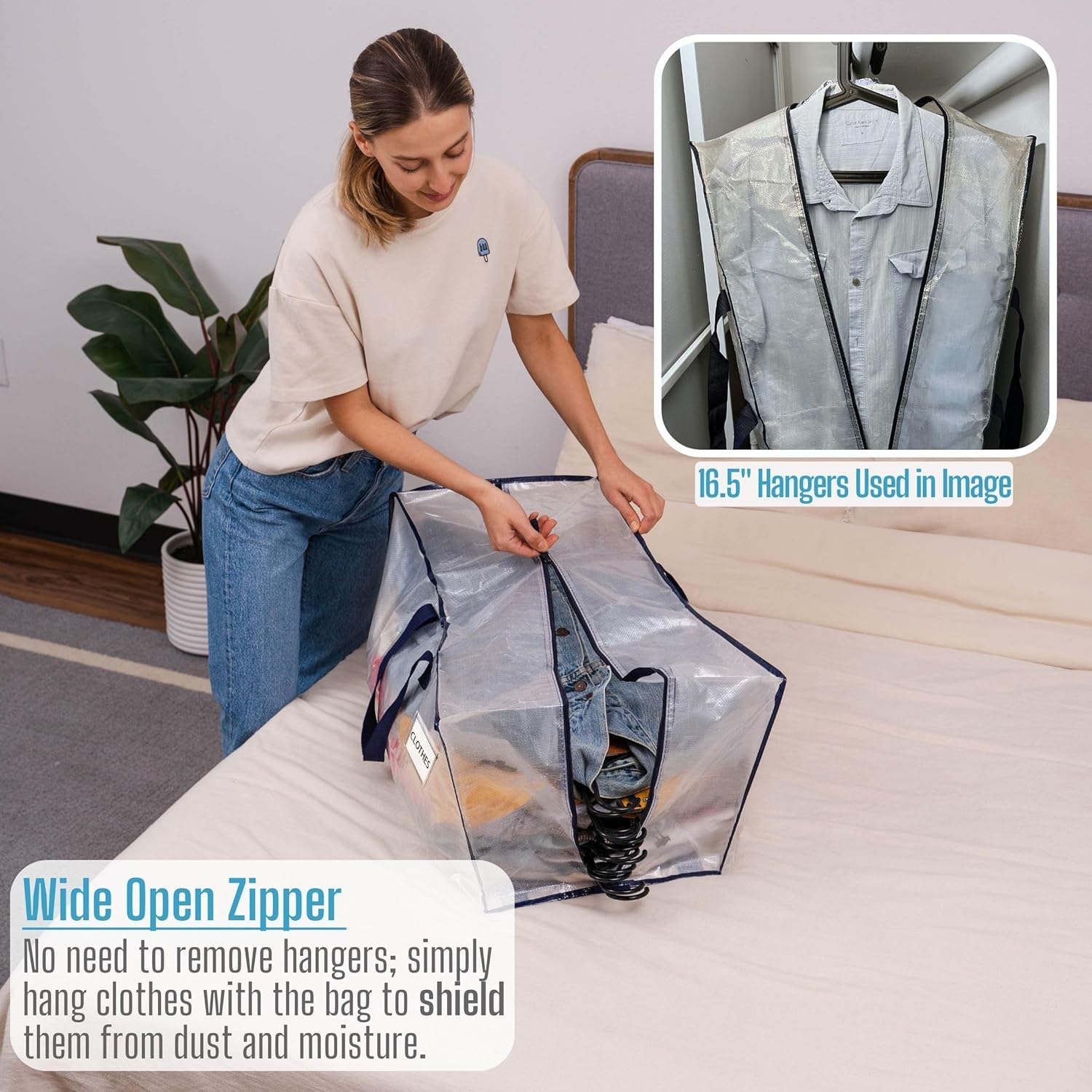 Veno Set 4 Borse da Trasloco Extra Large Trasparente - immagine 3