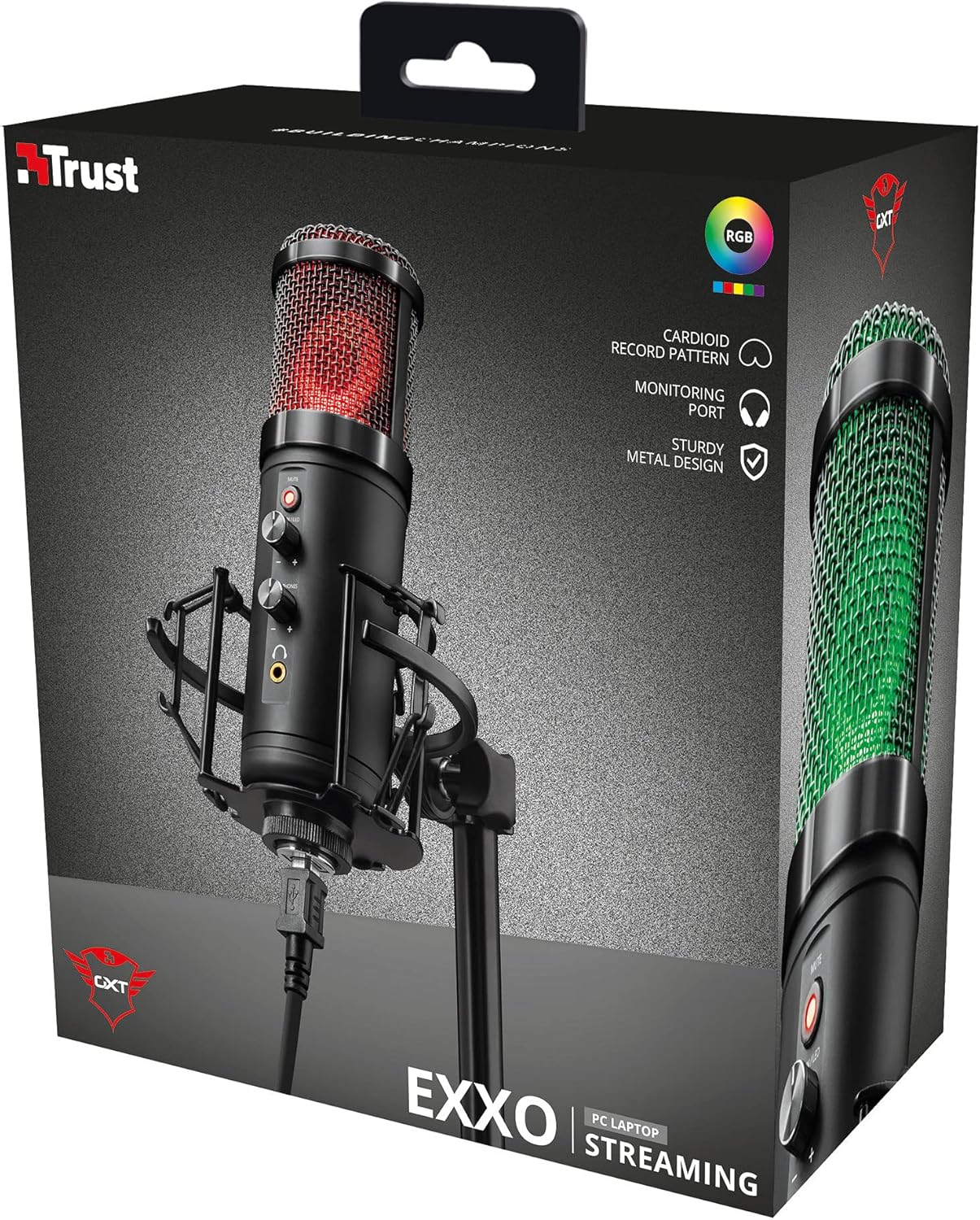 Trust Gaming GXT 256 Exxo Microfono USB per Streaming, Nero - immagine 14