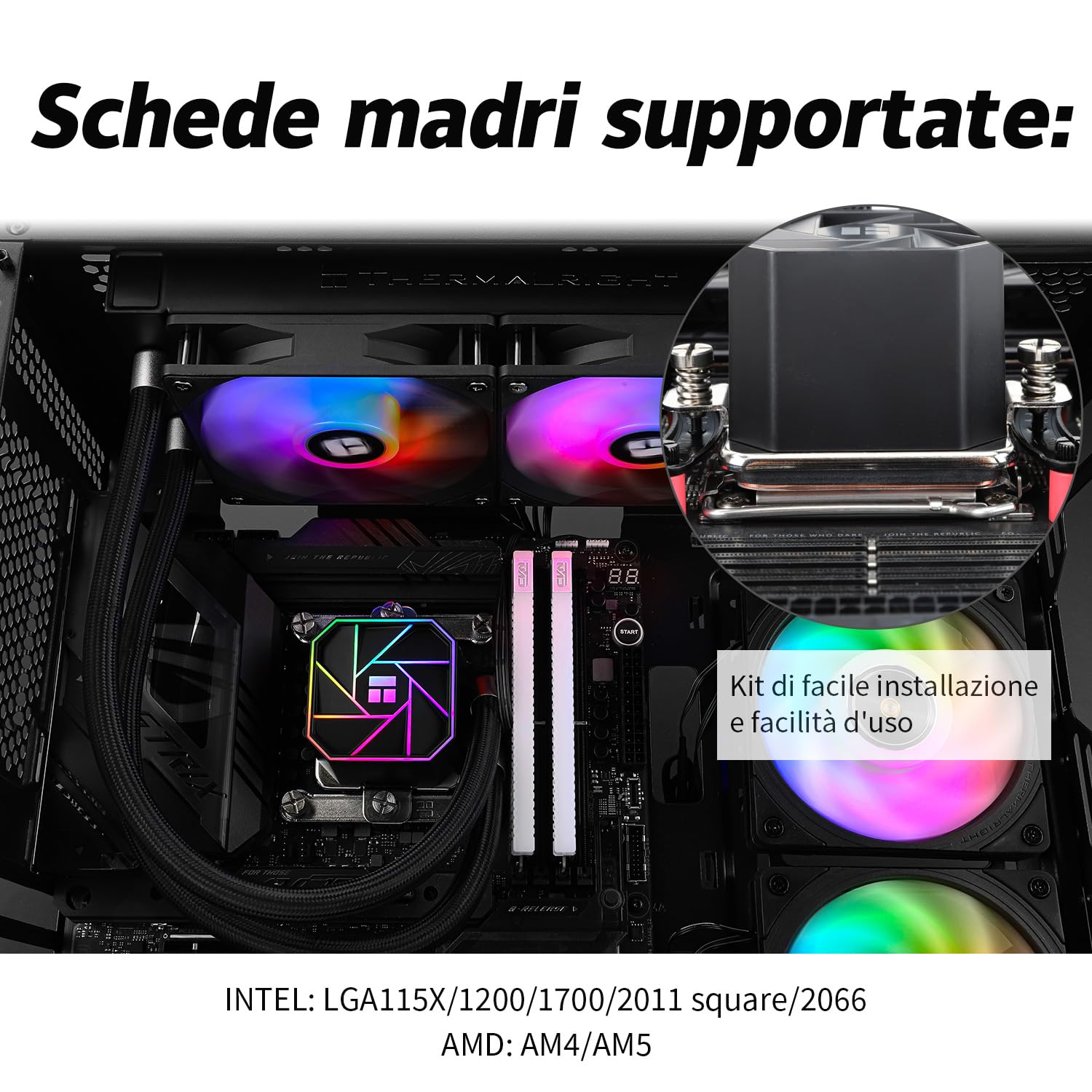 Tr AQUA ELITE 240 V3 - Raffreddamento CPU AIO 3300 RPM - immagine 5