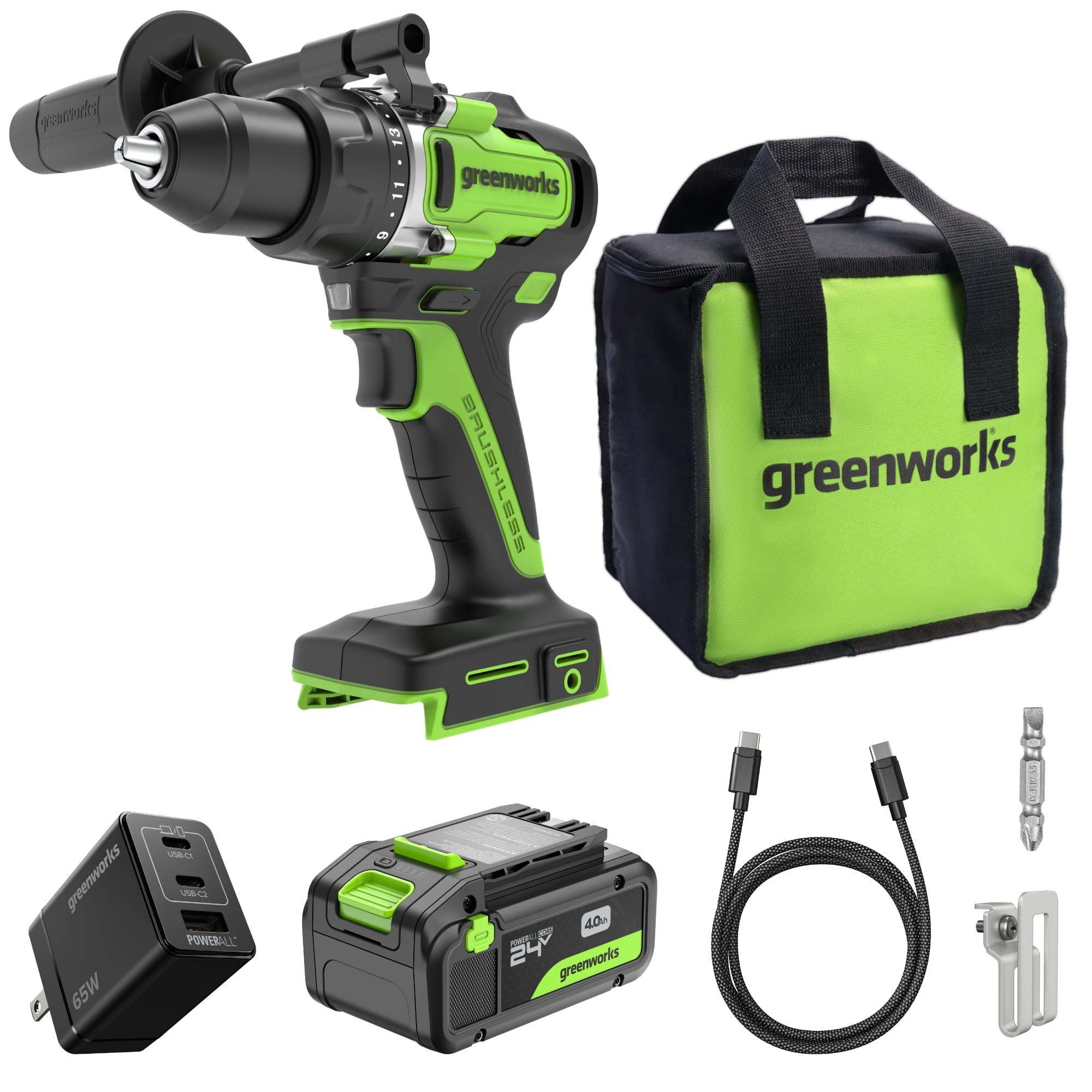 Greenworks 24V Trapano a Percussione Brushless 90Nm
