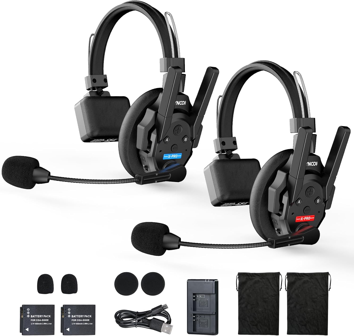 Synco XTALK XPRO2 Cuffie Intercom Wireless 2.4GHz - immagine 1