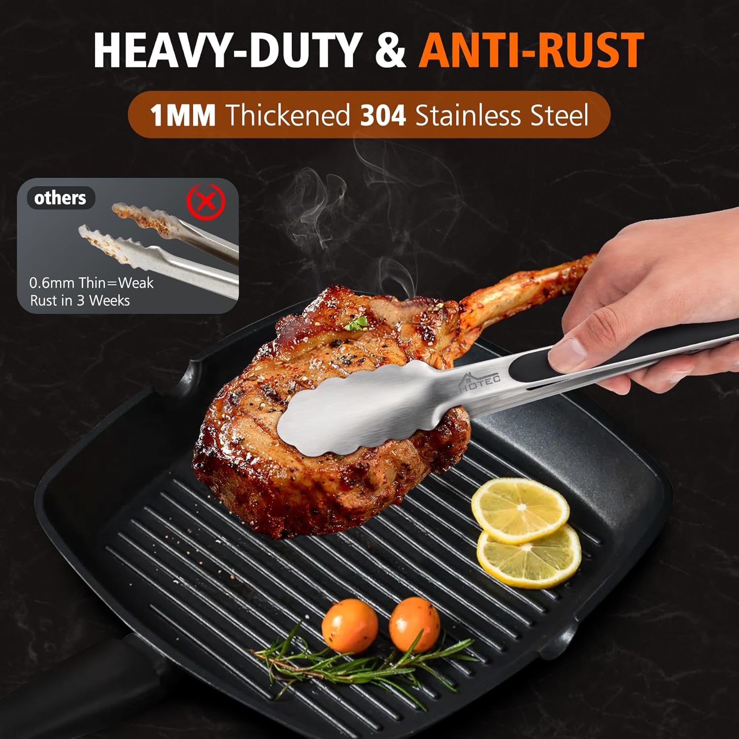 Hotec Pinze da Cucina in Acciaio INOX Set da 2 - immagine 2