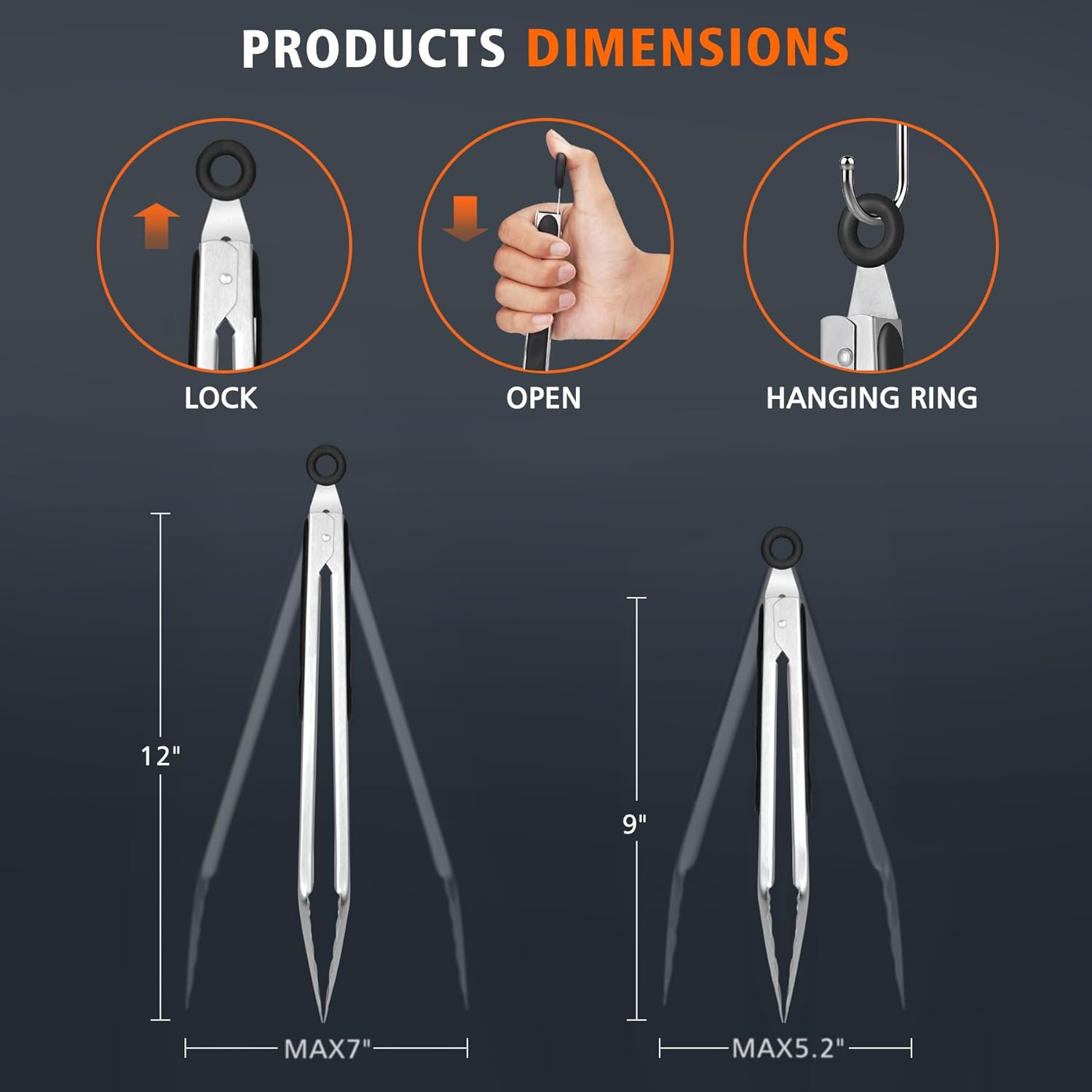 Hotec Pinze da Cucina in Acciaio INOX Set da 2 - immagine 8