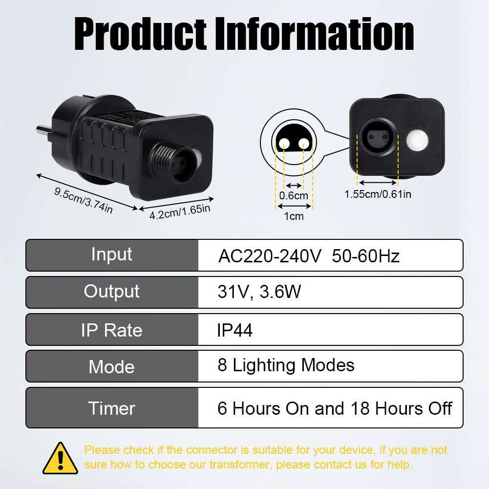 Trasformatore Alimentatore Luci di Natale 8 Modalità - immagine 2