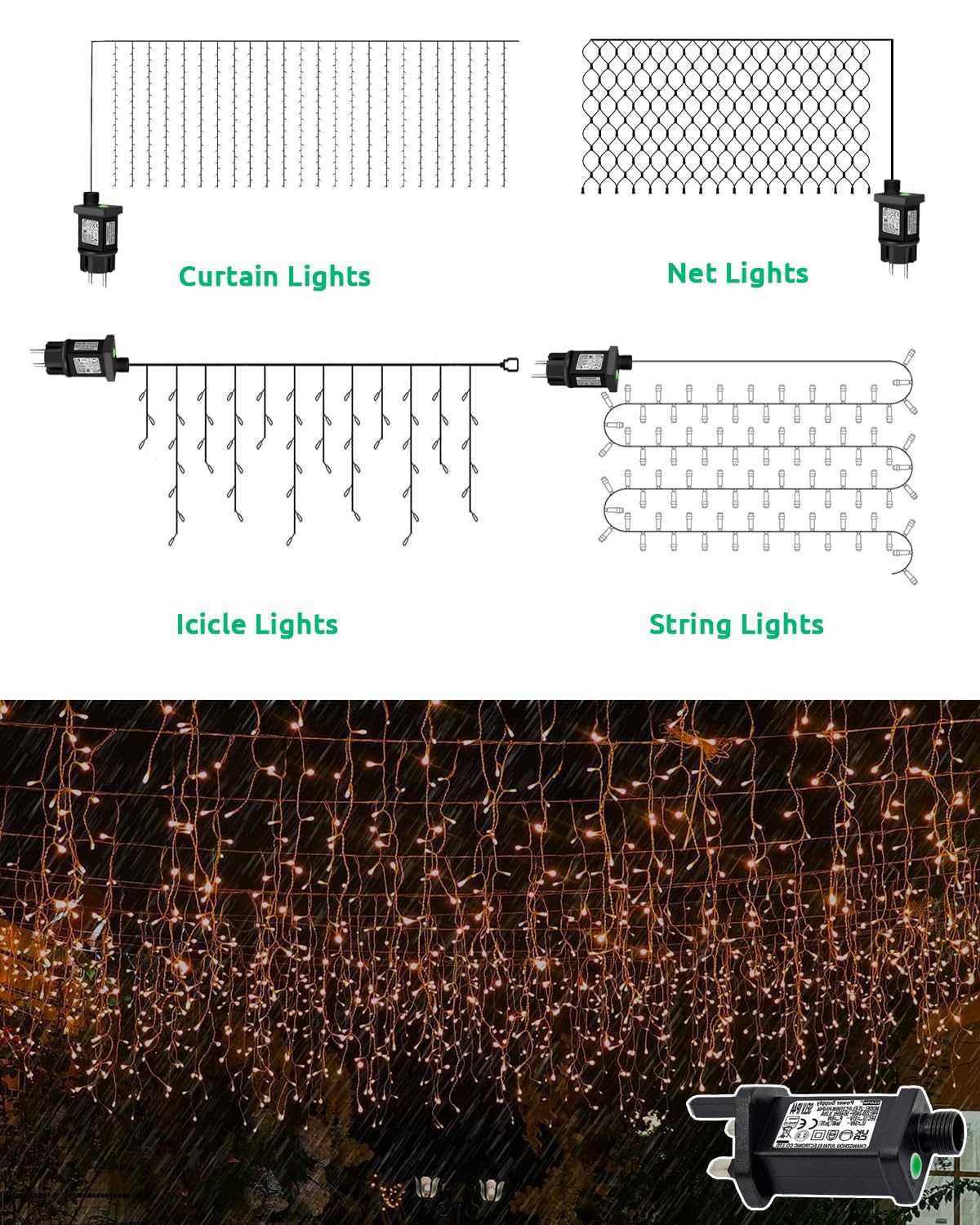 Trasformatore Alimentatore Luci di Natale 8 Modalità - immagine 3