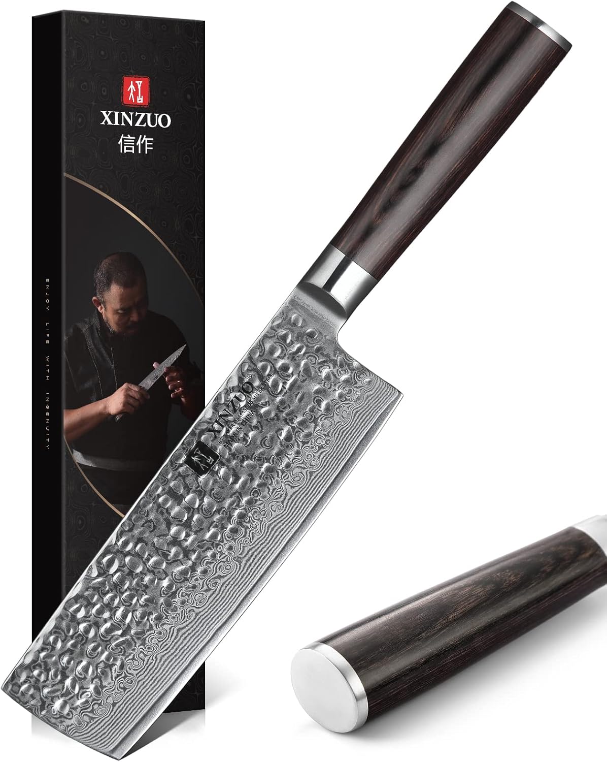Xinzuo Coltello Nakiri 17cm - 67 Strati Acciaio Damasco