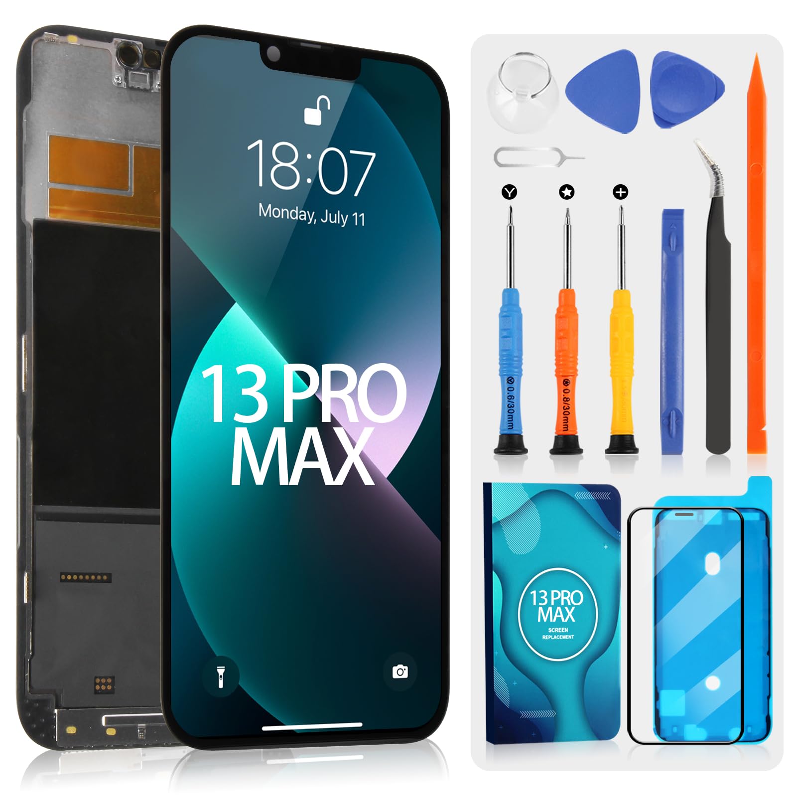 Display LCD per iPhone 13 Pro Max (6,7", Nero)