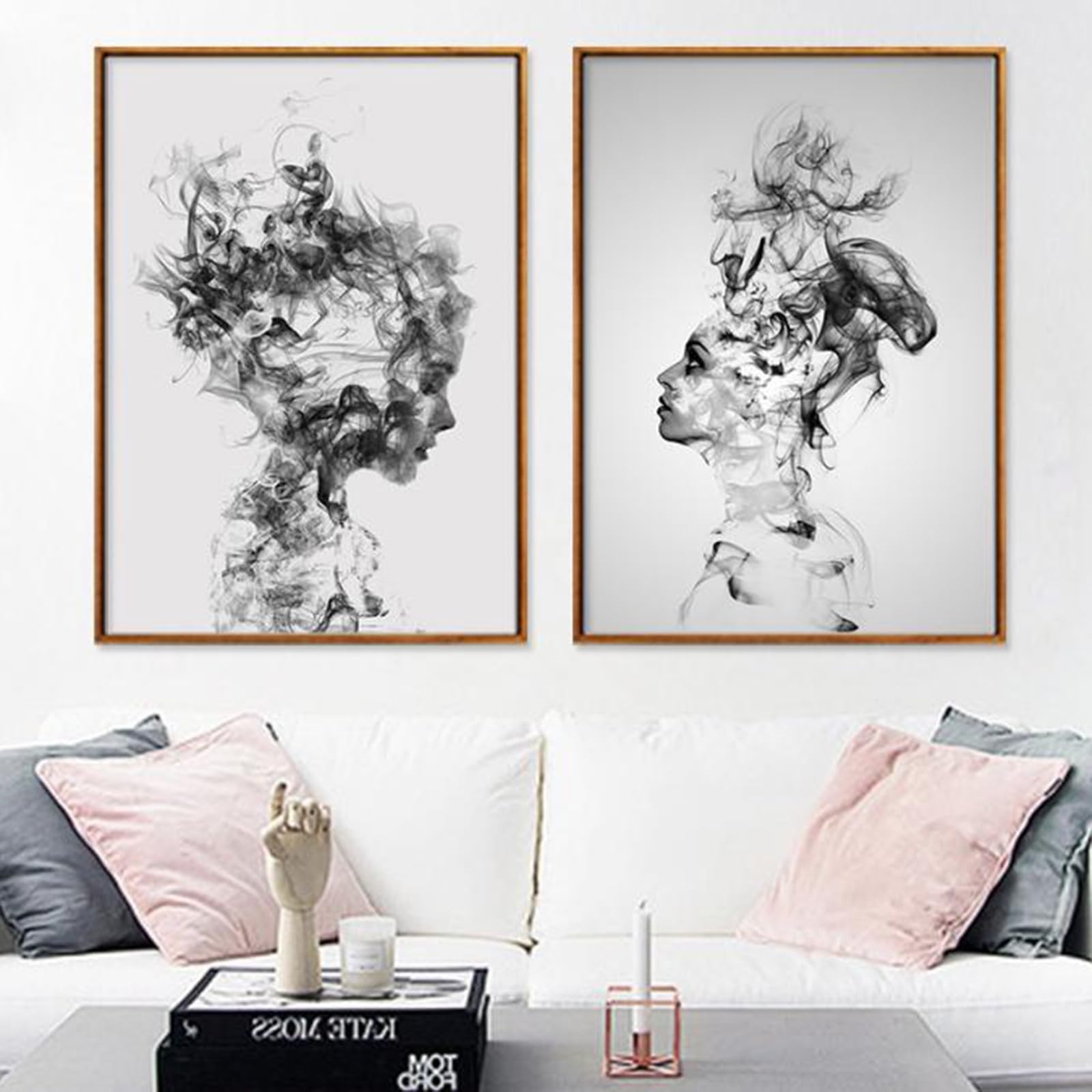 UGZDEA Poster Astratto Smoked Boy Girl 2x60x90cm