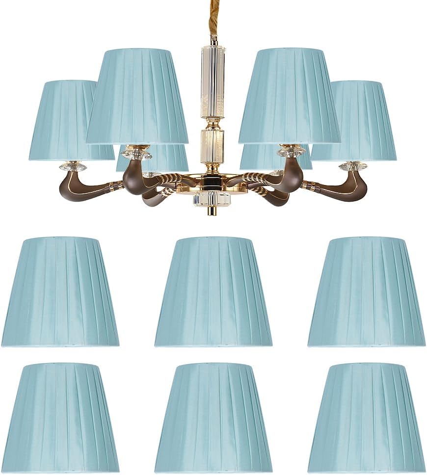 6 Pezzi Paralumi per Lampade Blu Clip-on in Tessuto