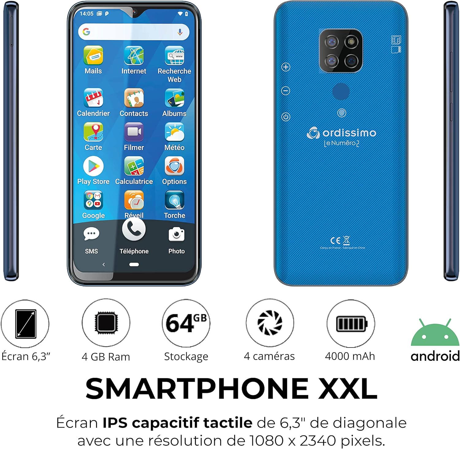 Ordissimo LeNumero2 - Smartphone Semplice per Senior, Blu - immagine 7