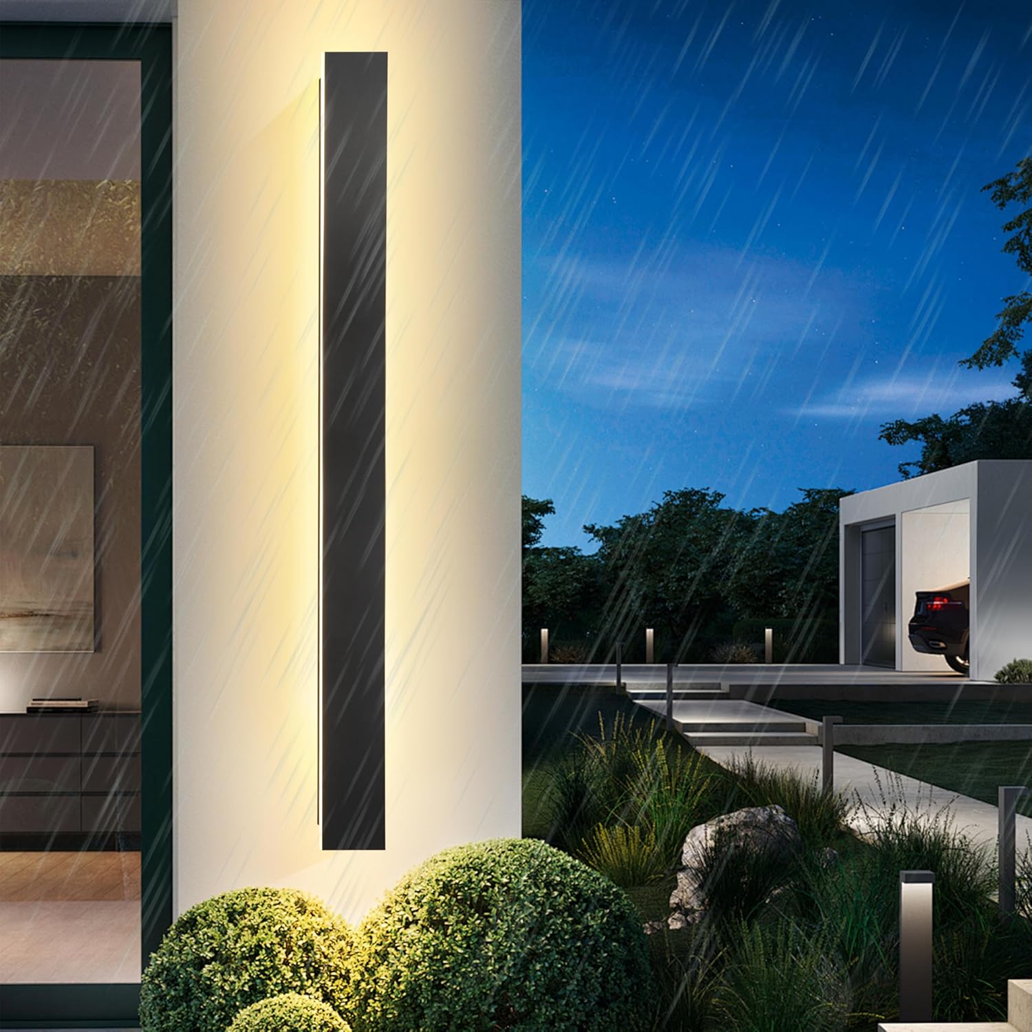 Applique da Parete Esterno LED 100CM Nera IP65 - immagine 1