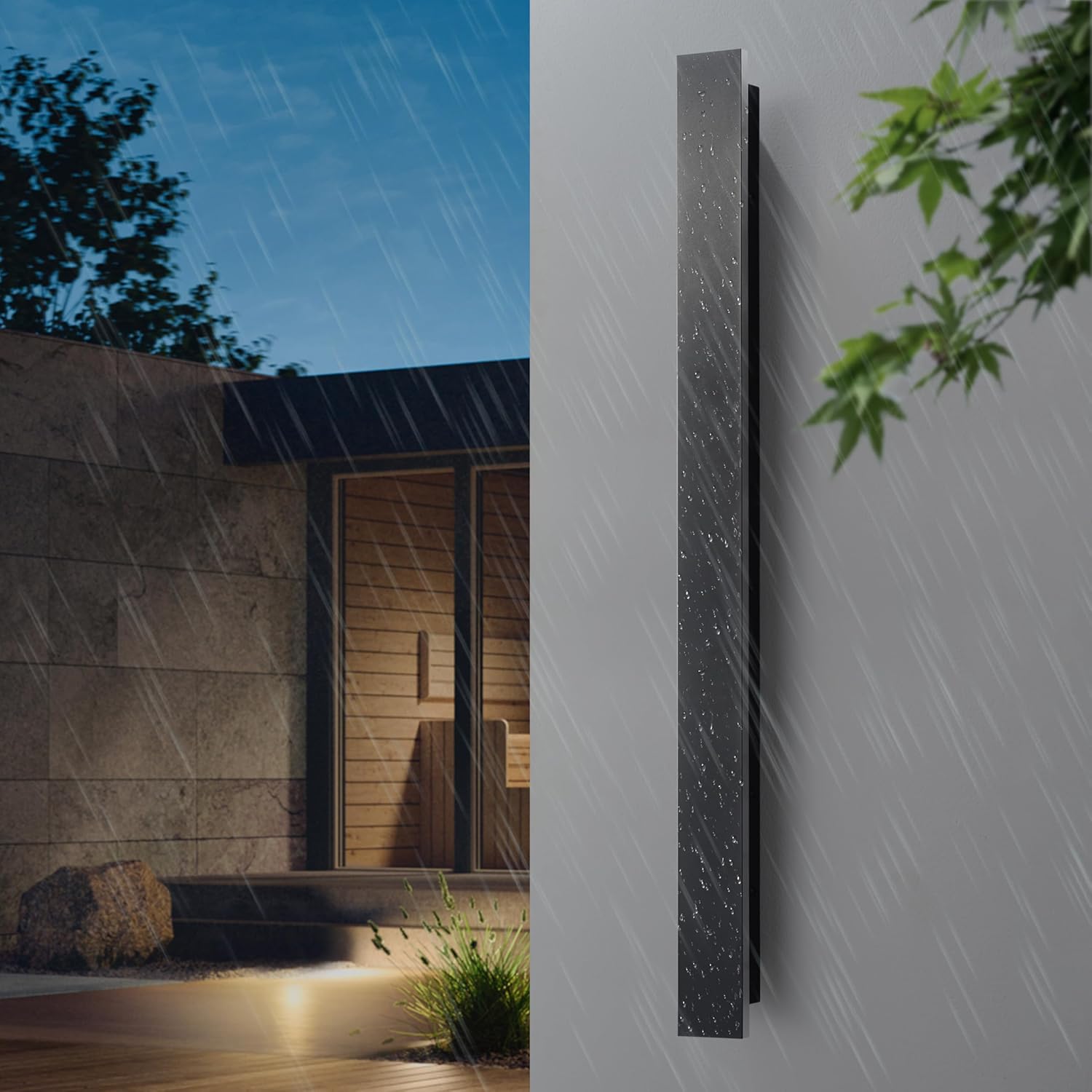 Applique da Parete Esterno LED 100CM Nera IP65 - immagine 2