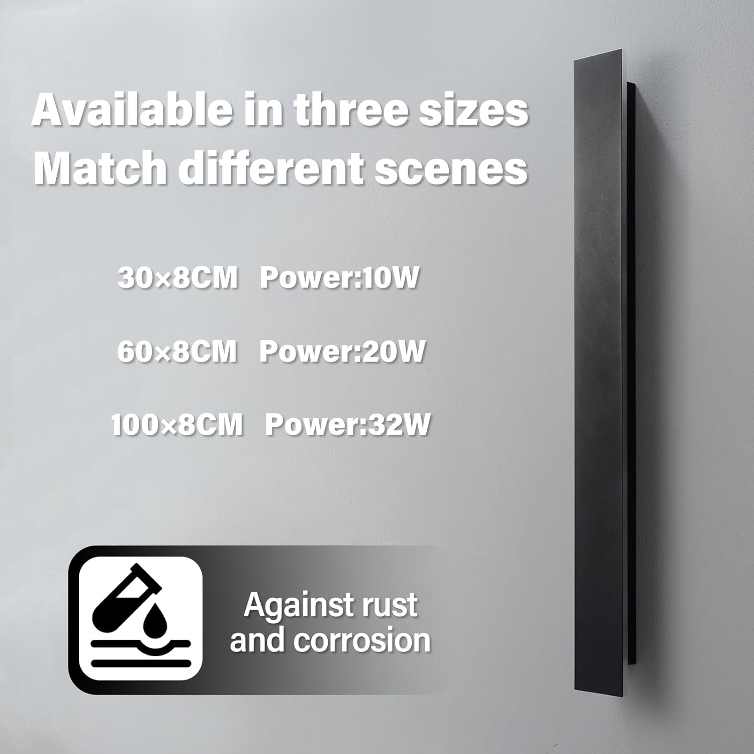 Applique da Parete Esterno LED 100CM Nera IP65 - immagine 6