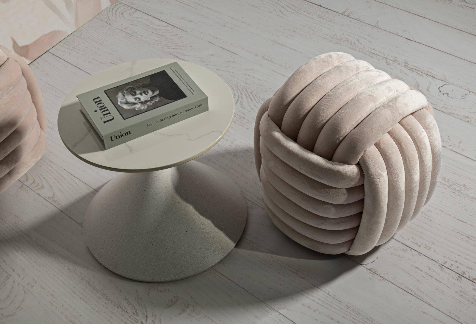 Dmora Pouf Karori - Poltrona Multiuso 45x45 h45 cm, Rosa