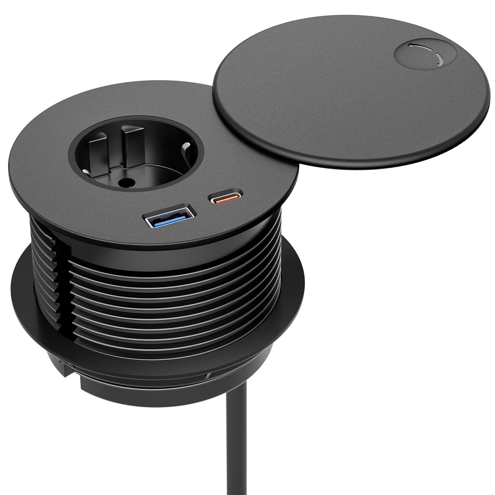 Airmom Presa Multipla da Incasso per Scrivania, Nera