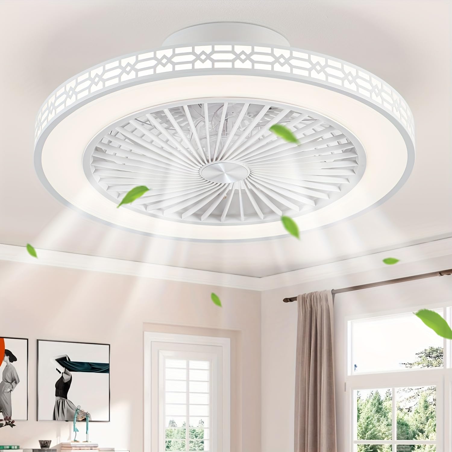 Ventilatore a Soffitto Ultra-sottile 19'' con Luce LED