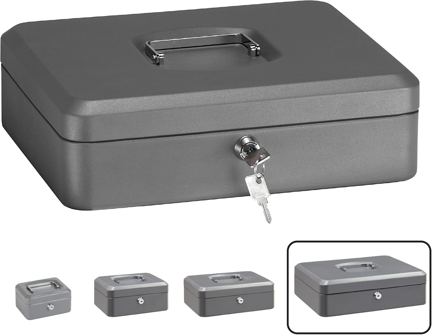 Arregui Elegant C9246 Cassetta di Sicurezza con Chiave, Grigio - immagine 1