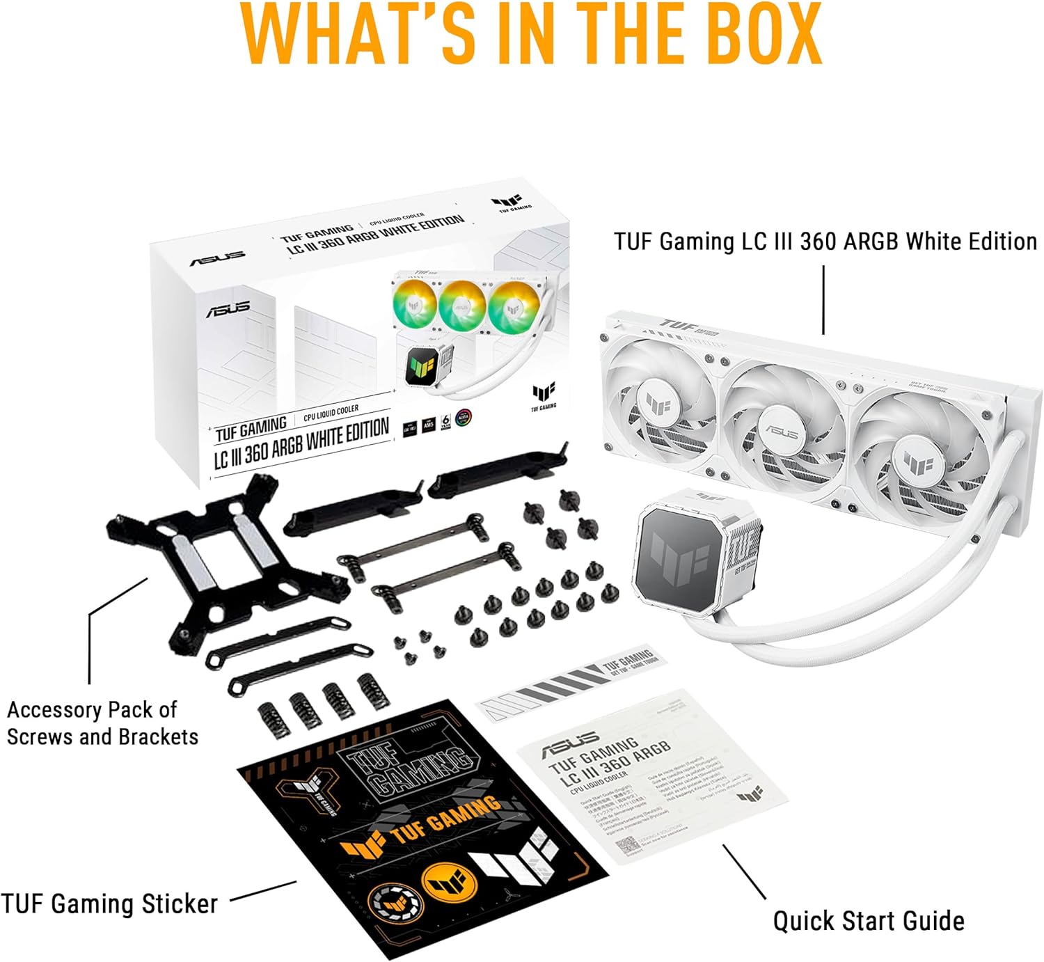 Asus TUF Gaming LC III 360 ARGB WHT - Raffreddamento a Liquido AIO - immagine 7