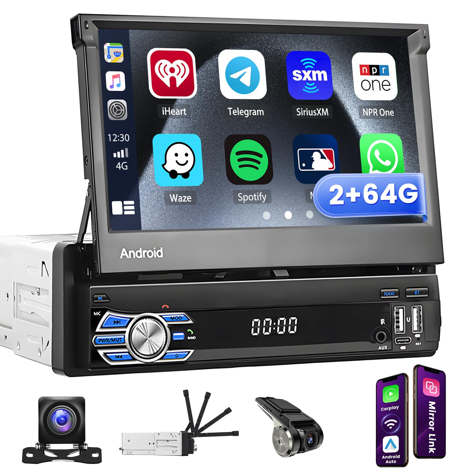 Autoradio Android 15 1 Din Wireless CarPlay 2+64G