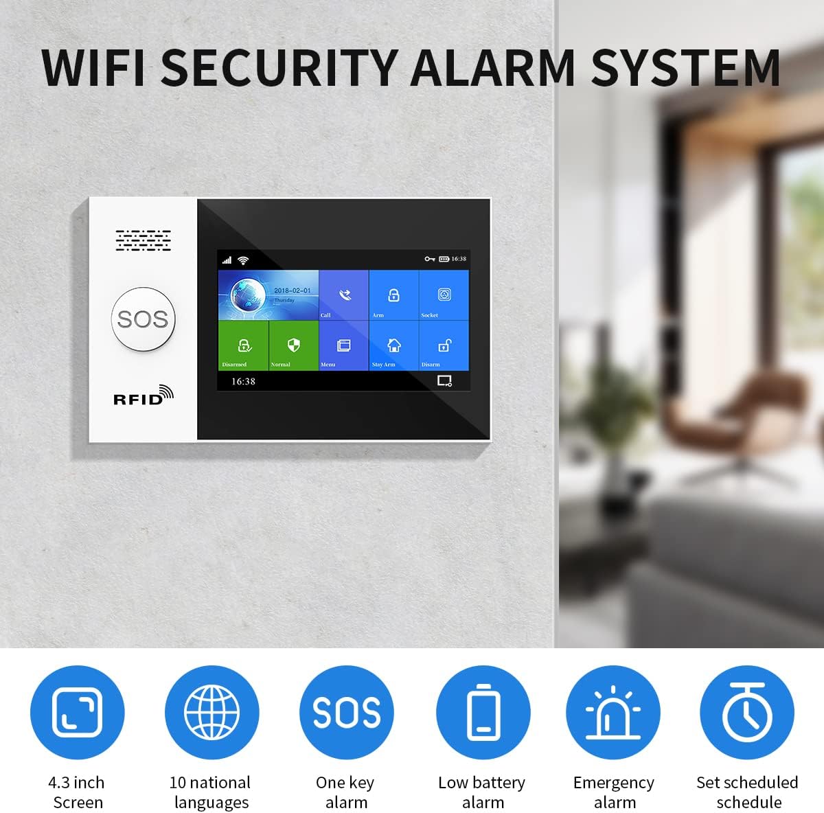 Sistema di Allarme Domestico Wireless Wi-Fi 4.3" Fulltouch - immagine 2