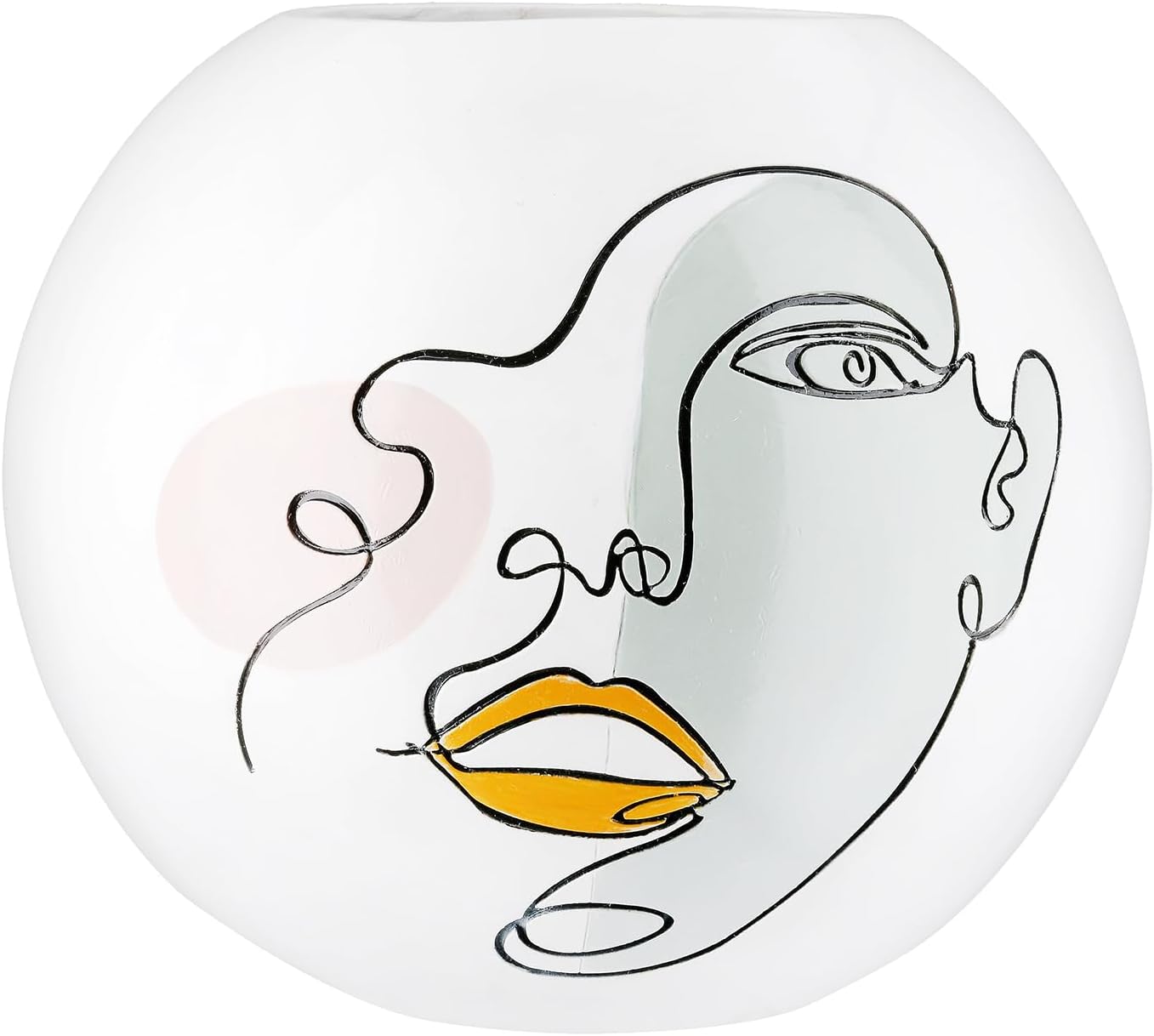 Casablanca Vaso a Sfera Voir in Resina, Bianco