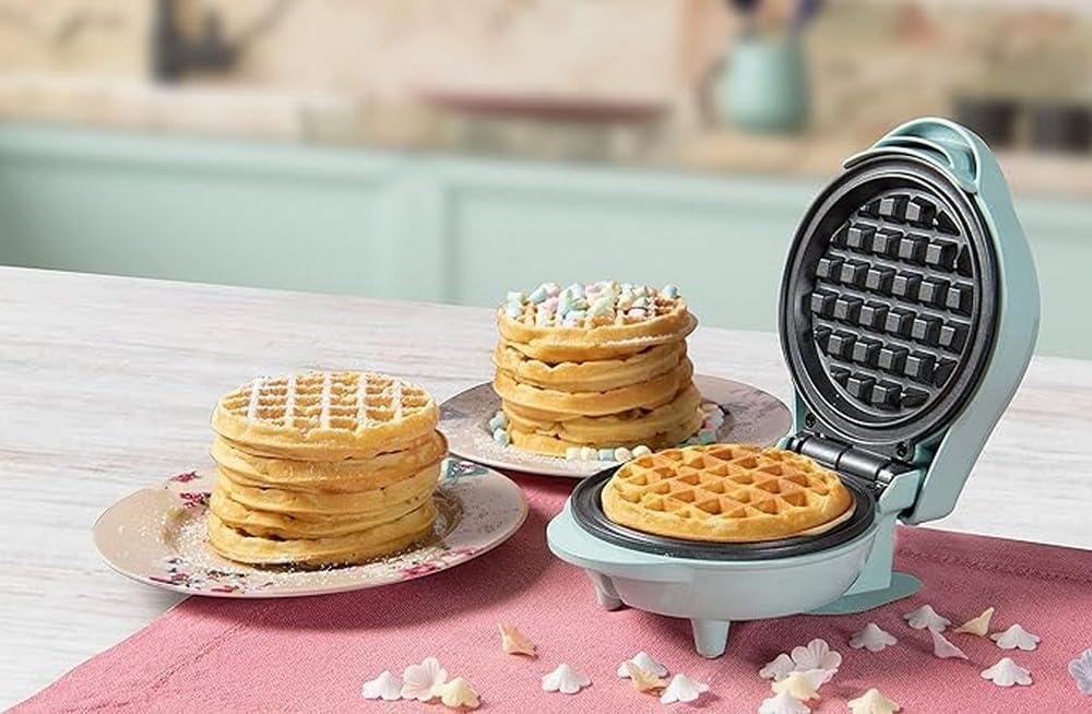 Bestron Waffle Maker Mini Ø10cm, Verde - immagine 4