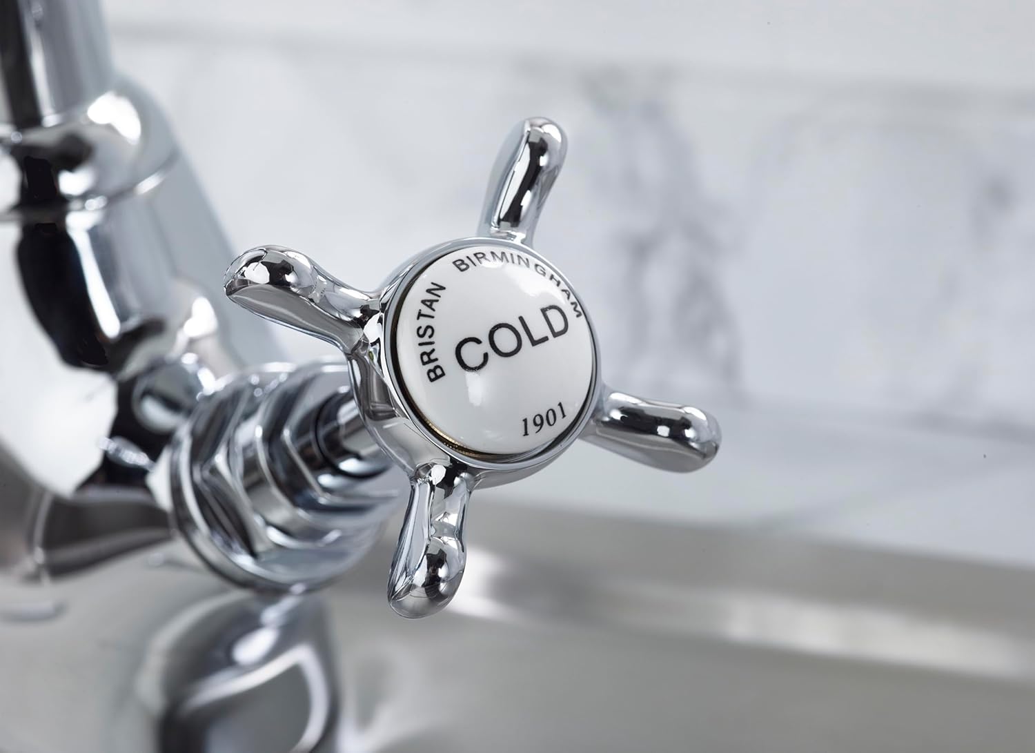 Bristan 1901 - Rubinetto cromato monoblocco per lavandino, con miscelatore - immagine 7