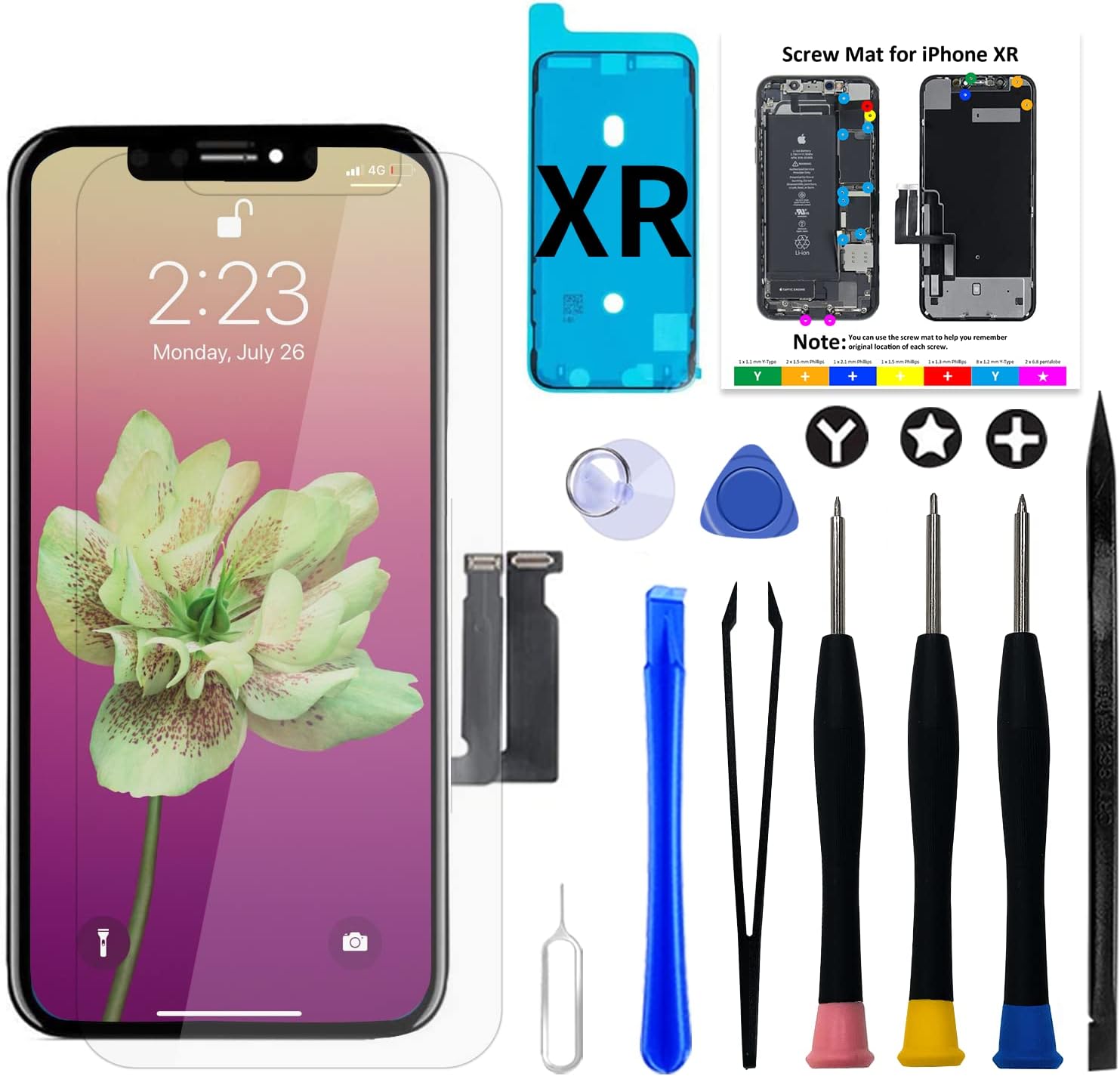 Brinonac Display LCD per iPhone XR 6,1" con Strumenti - immagine 1