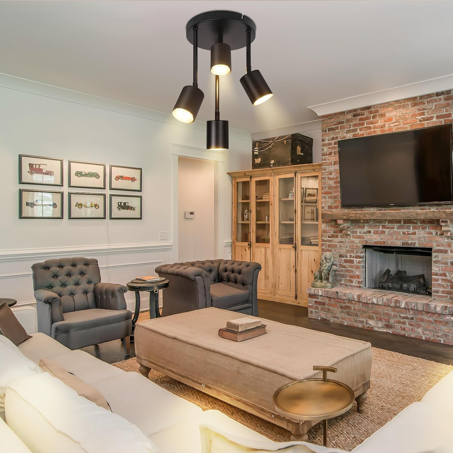 Faretto da Soffitto 4 Fiamme Nero, Orientabile - immagine 8