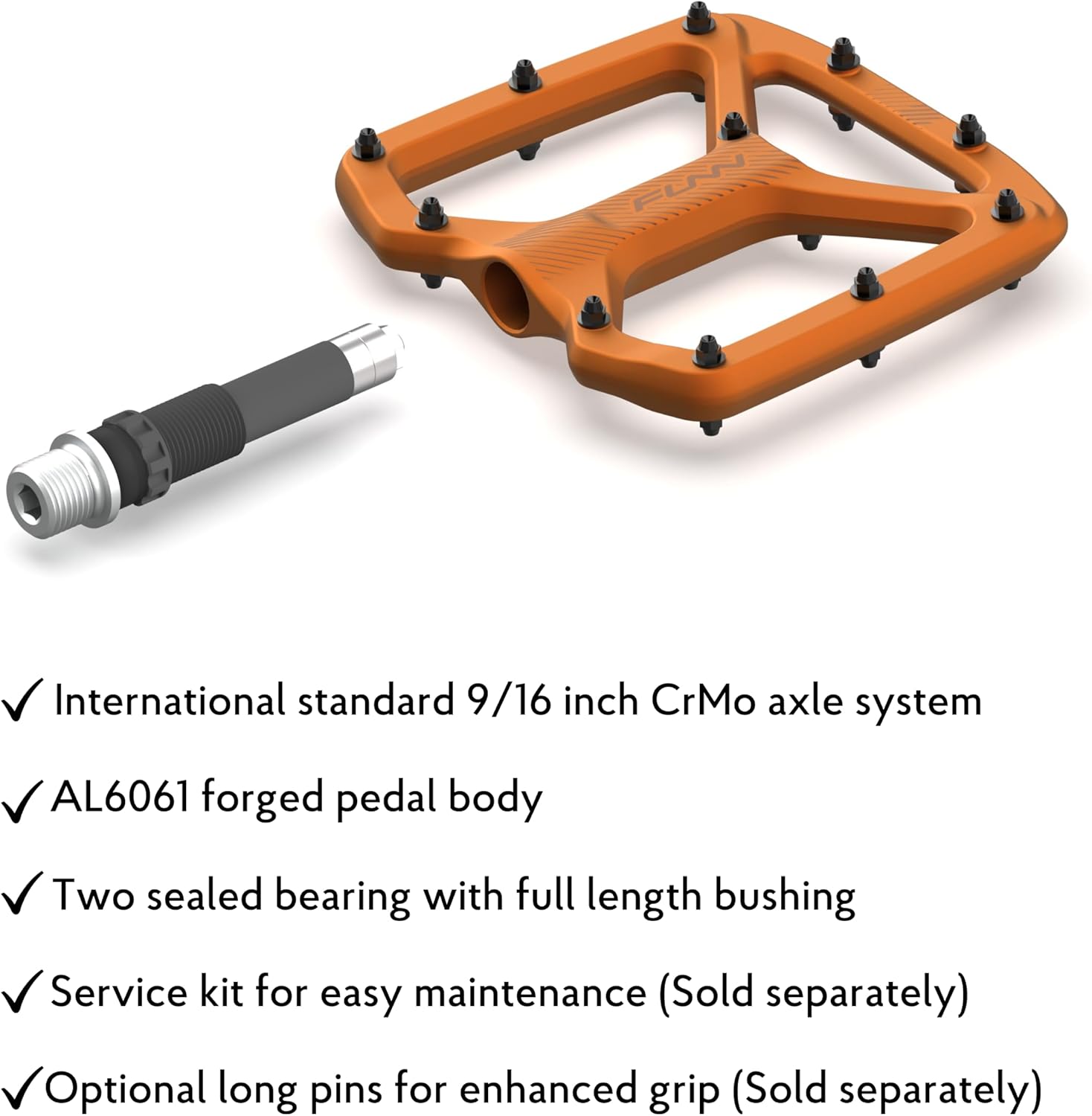 Funn Python Pedali Piatto Bici CrMo 9/16 pollici - immagine 5