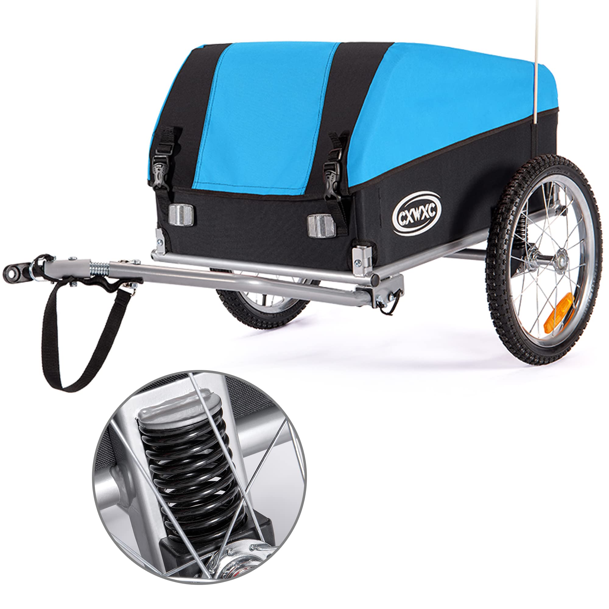 Cxwxc Rimorchio Bici Pieghevole con Ammortizzatore 120L