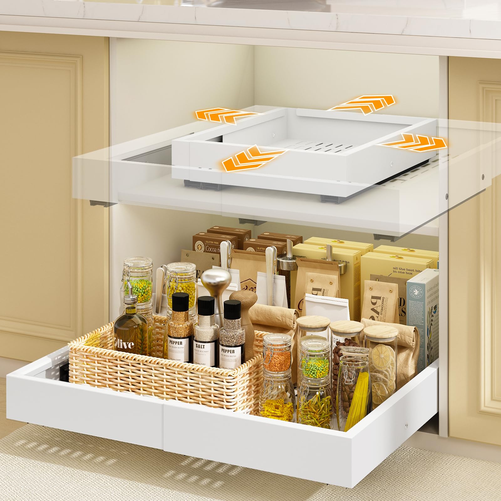 Cassetto Estraibile per Cucina 4 Direzioni (2 Pezzi)