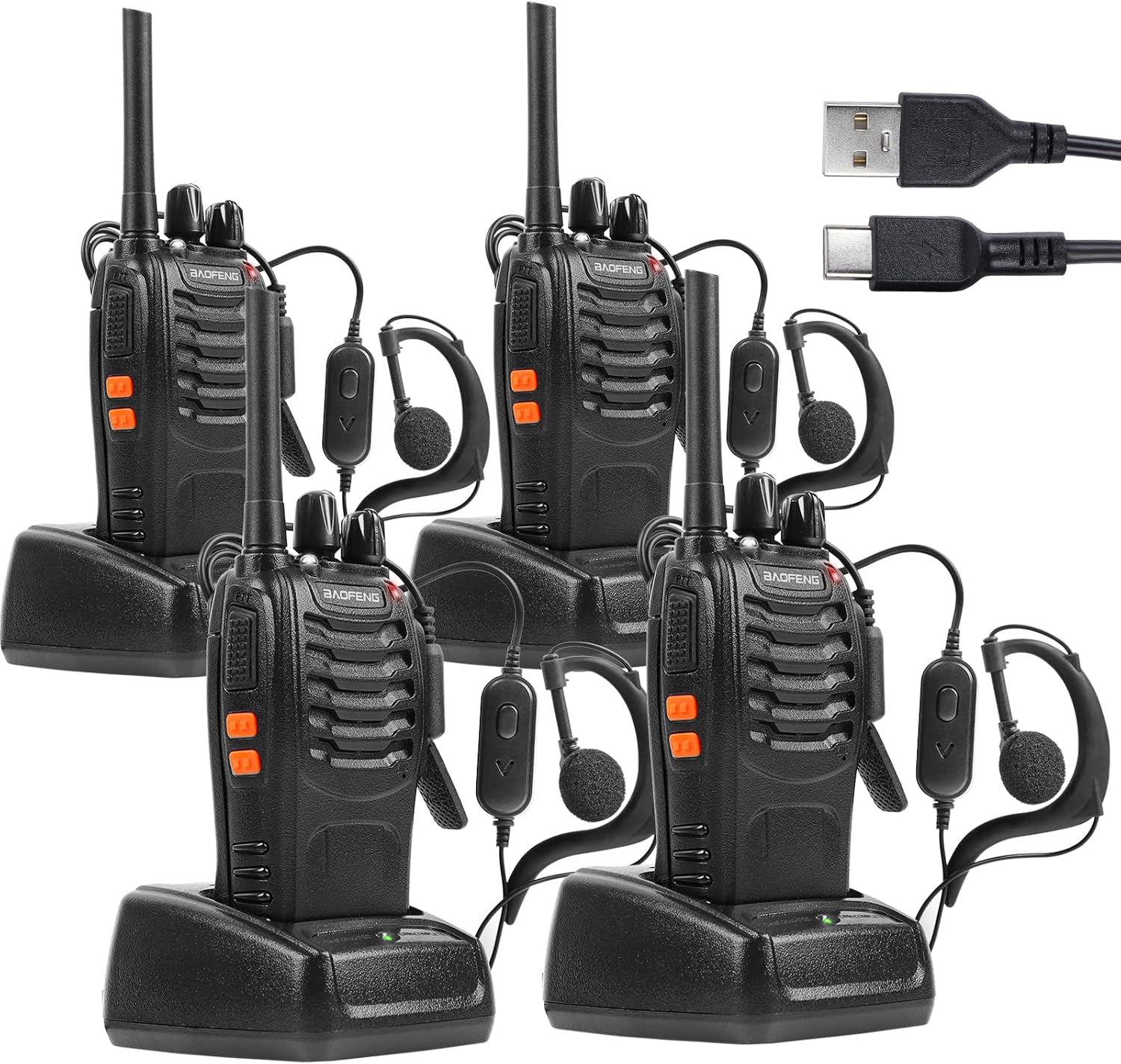 Walkie-Talkie PMR446 Ricaricabile 16 Canali con Auricolare - immagine 1