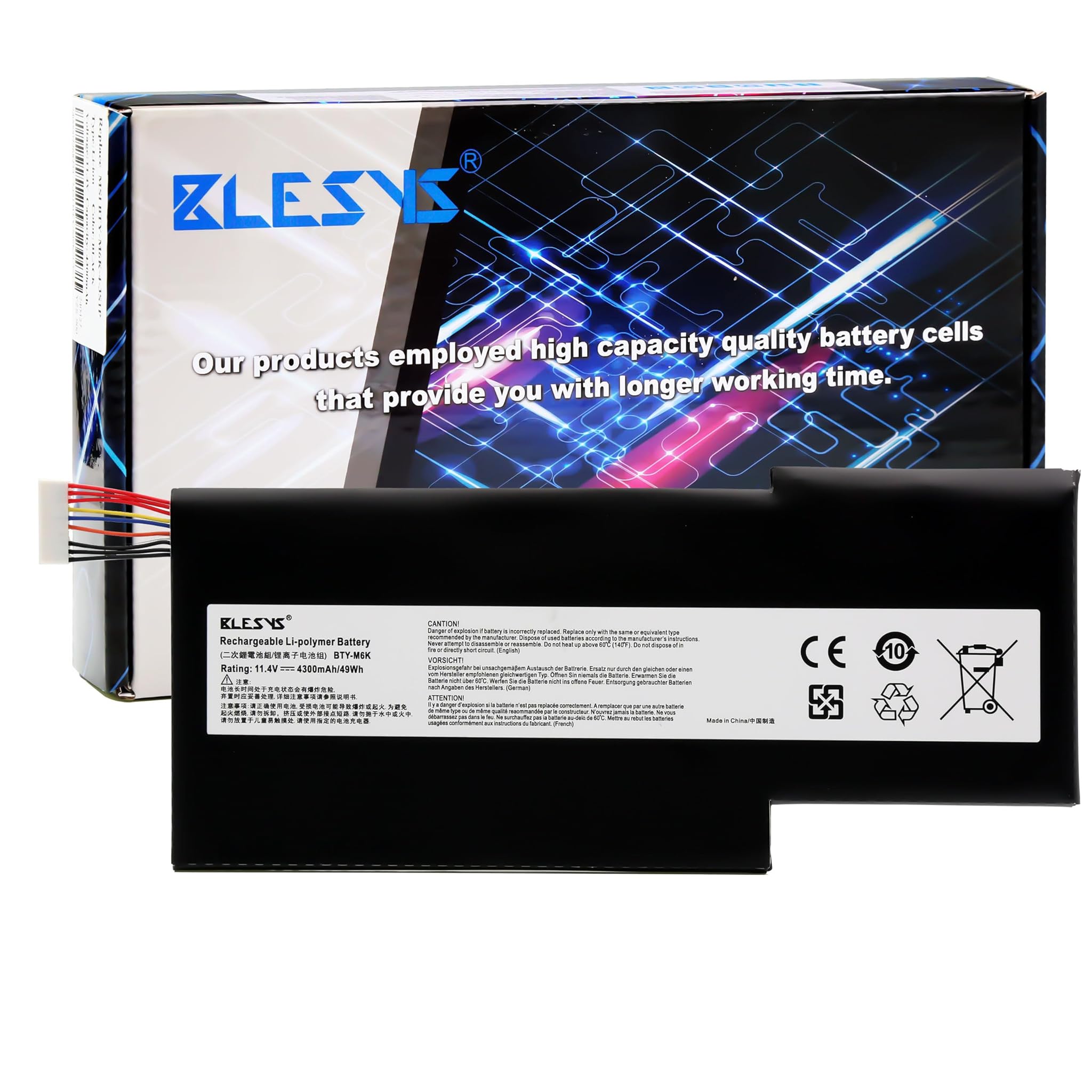 Blesys BTY-M6K Batteria per MSI GF63 GF65 GF75