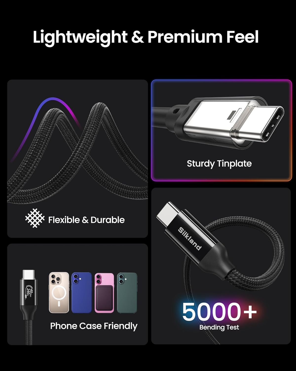 Silkland Cavo USB4 40Gbps per Thunderbolt 4 3M - immagine 4