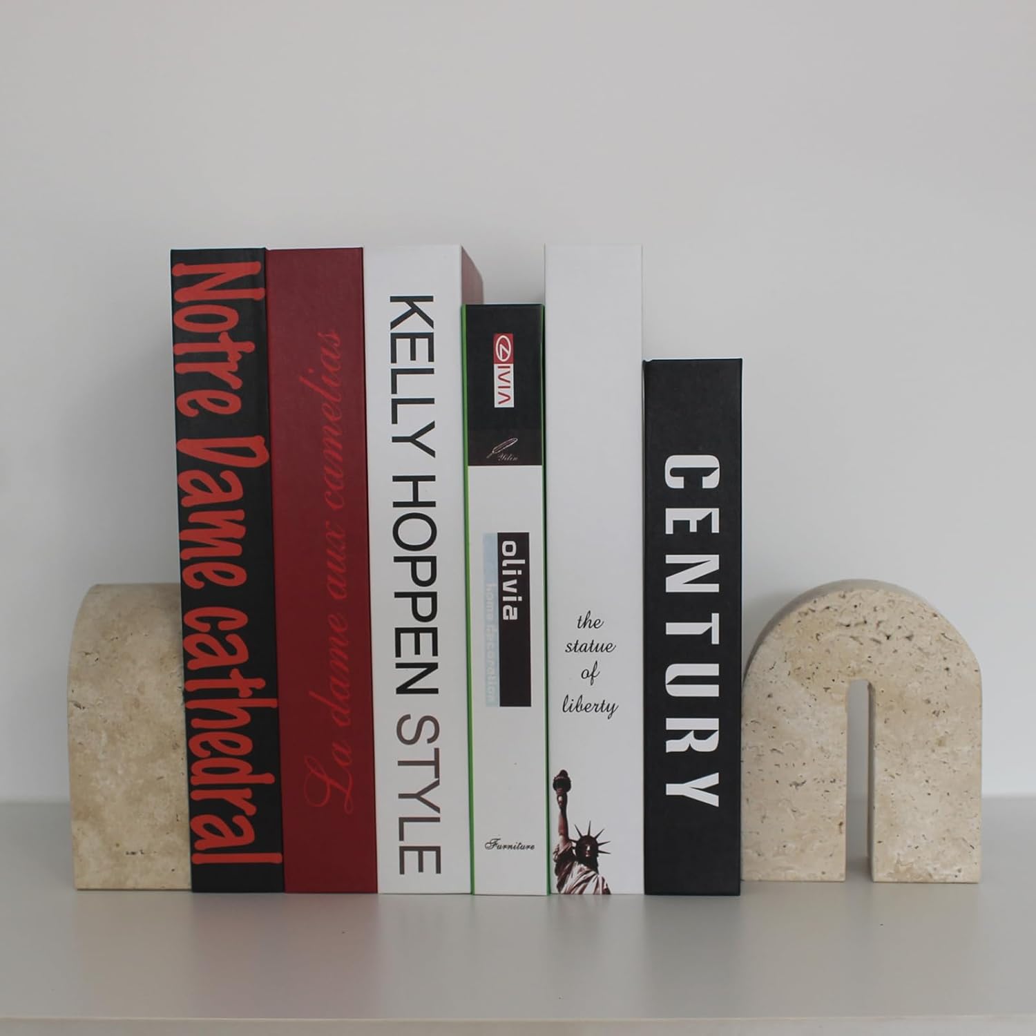 Set 2 Fermalibri Decorativi in Travertino Naturale - immagine 4