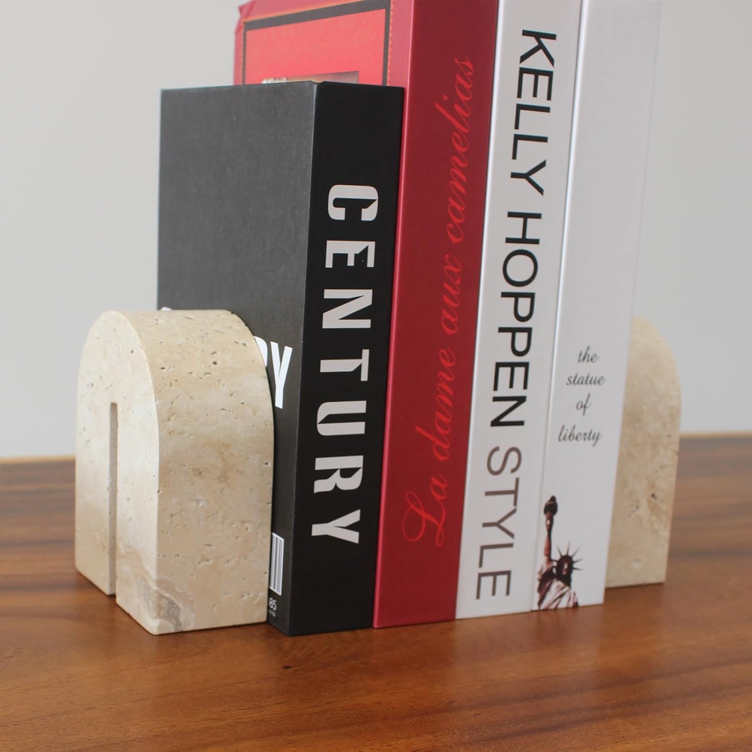 Set 2 Fermalibri Decorativi in Travertino Naturale - immagine 7