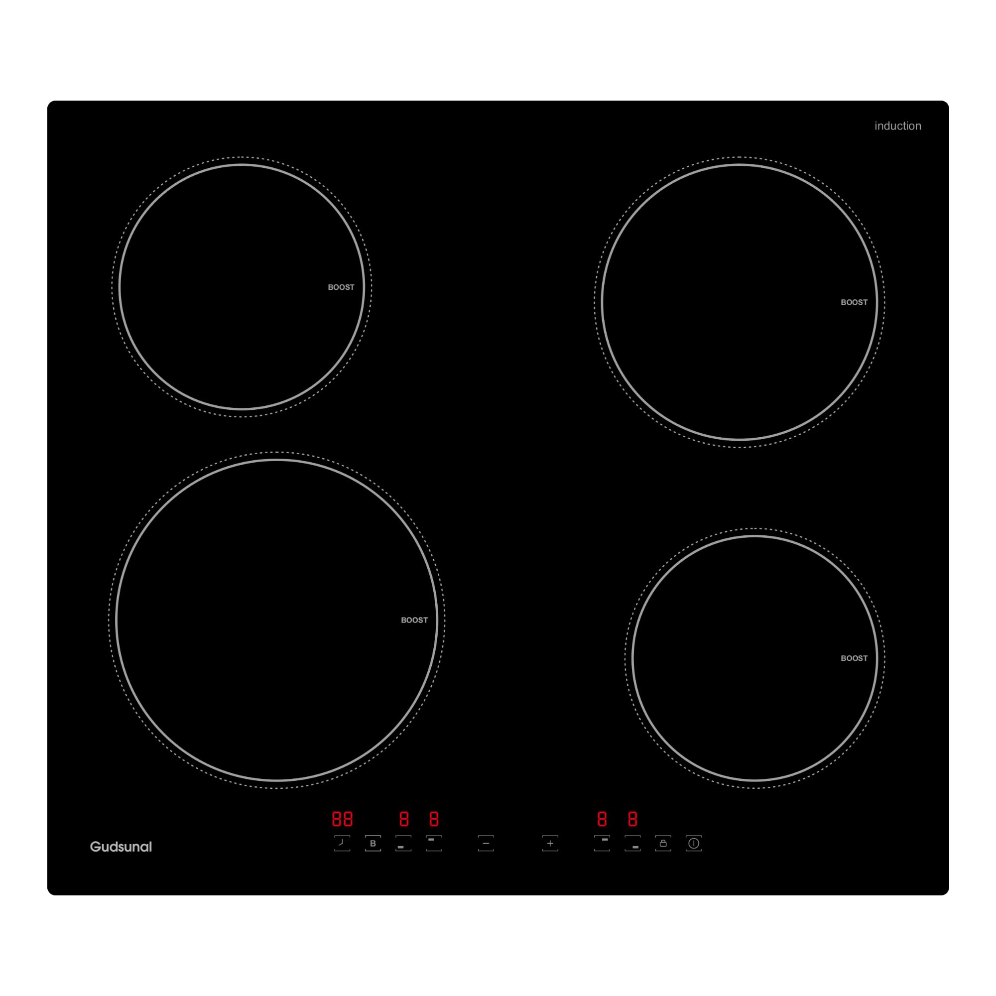 Gudsunal Piano Cottura Induzione 4 Fuochi 7200W