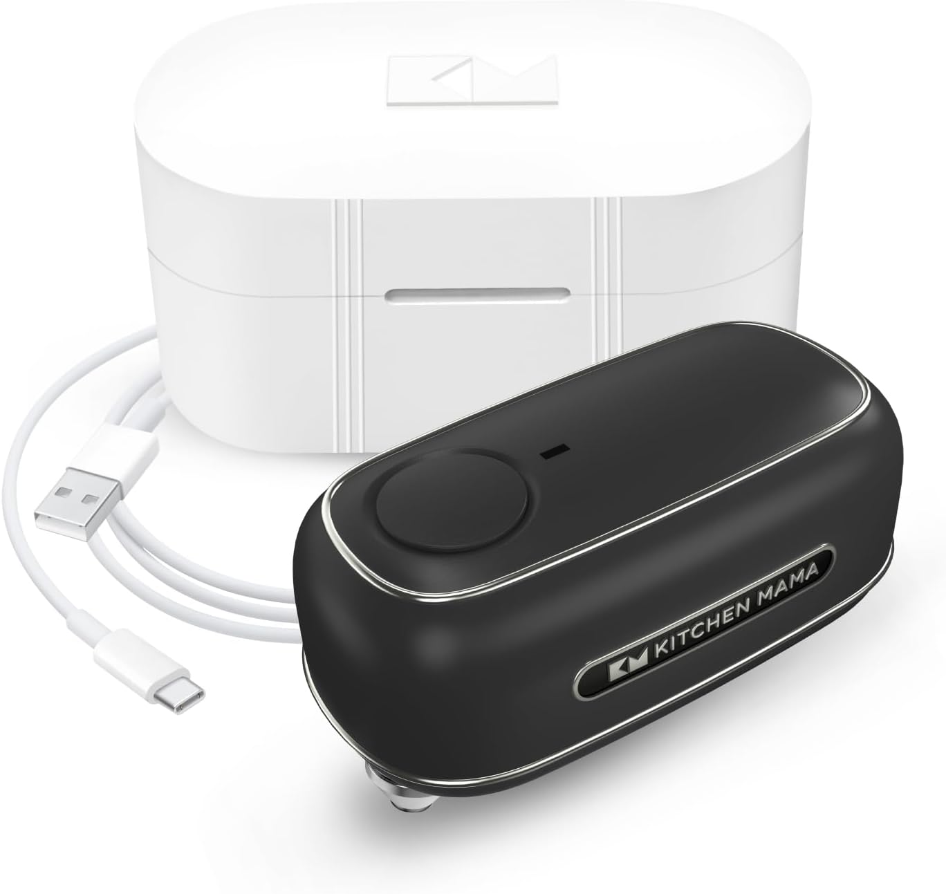 Kitchen Mama Orbit One - Apriscatole Ricaricabile, Nero