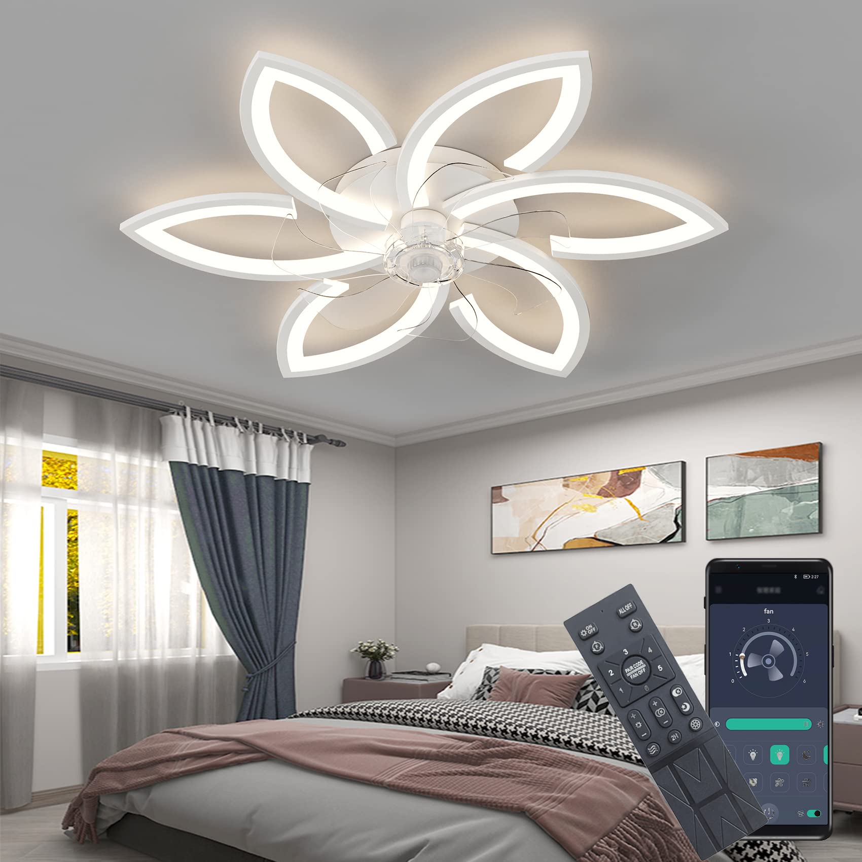 Ventilatore da Soffitto con Lampada 70W D78CM