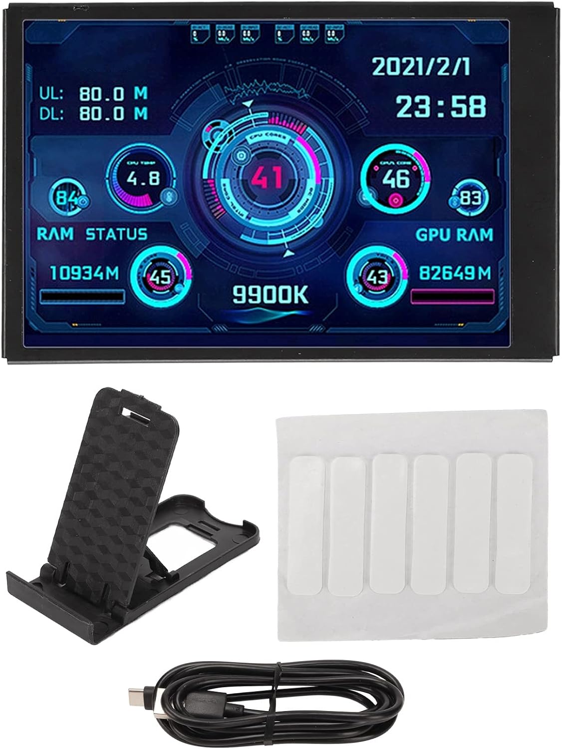 Display Temperatura PC 3.5 Pollici USB-C, Nero - immagine 2